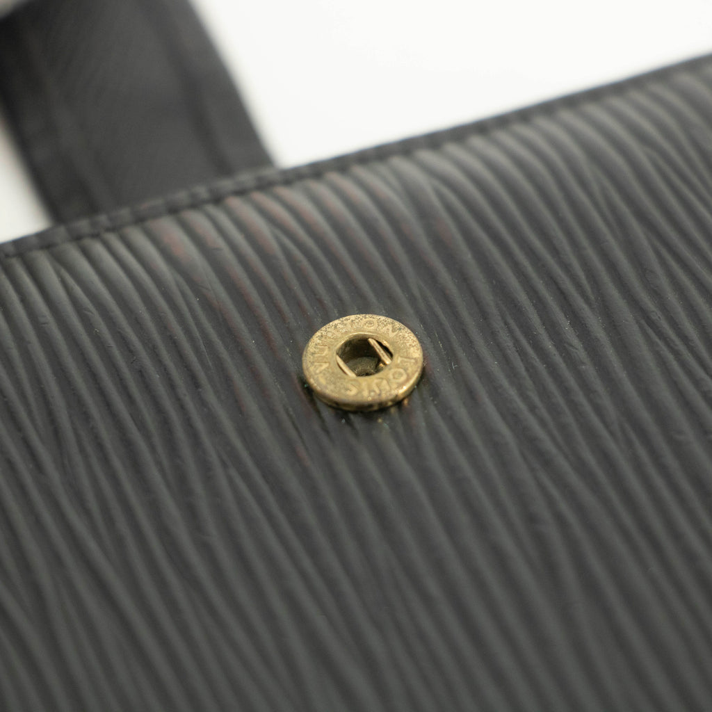 Louis Vuitton Black Epi Compact Bifold Wallet #3530