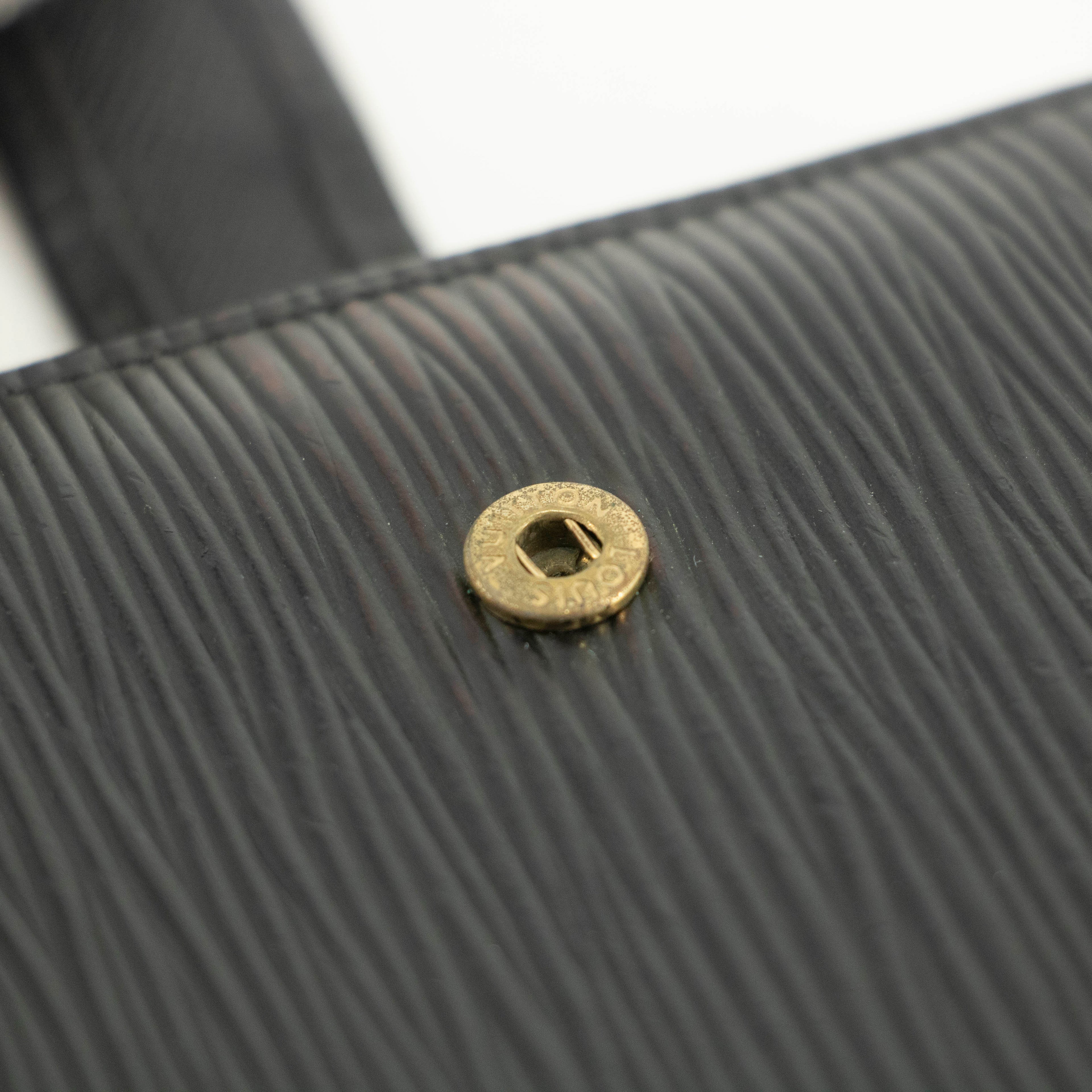 Louis Vuitton Black Epi Compact Bifold Wallet #3530