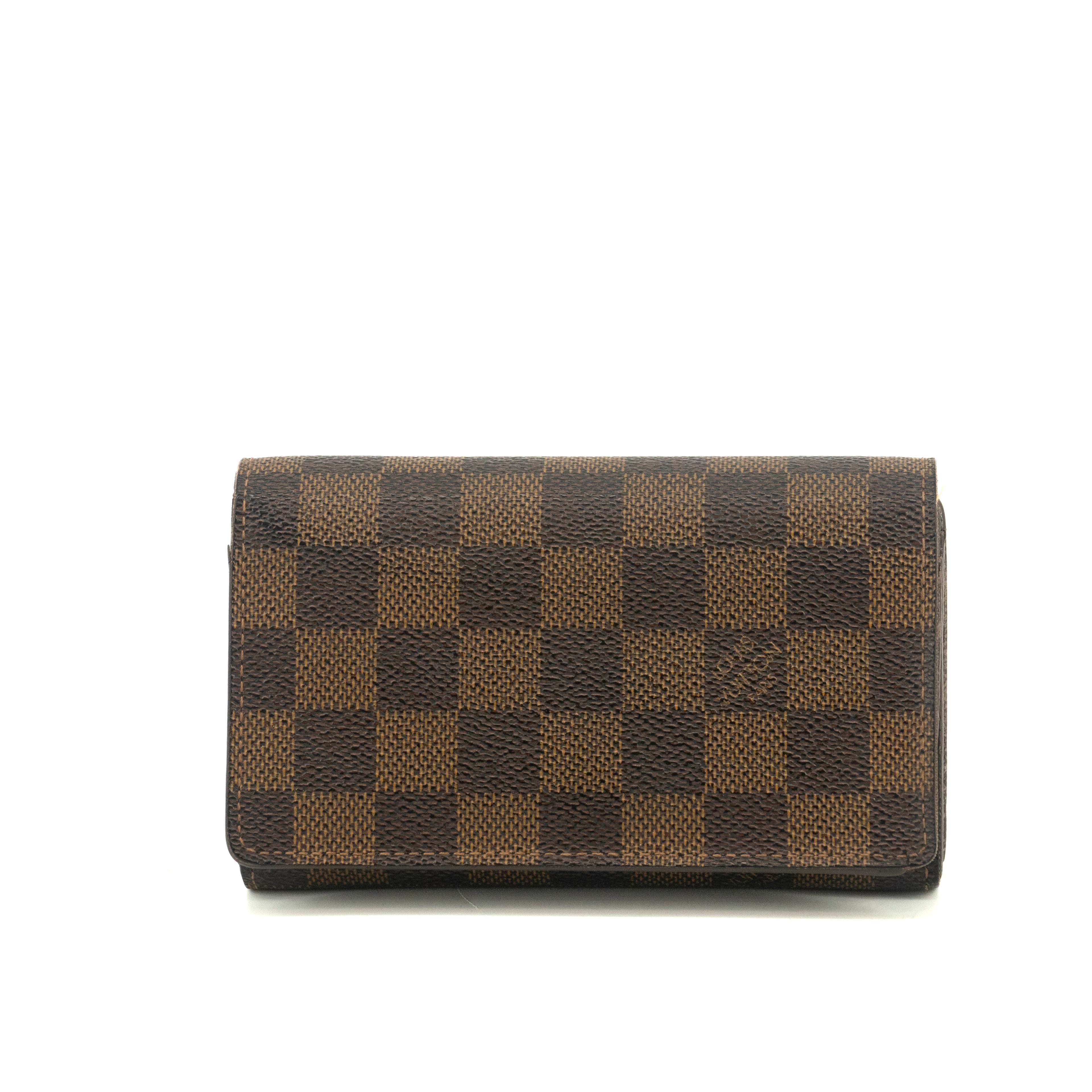 Louis Vuitton Damier Ebene Brown Porte Tresor Wallet #3531