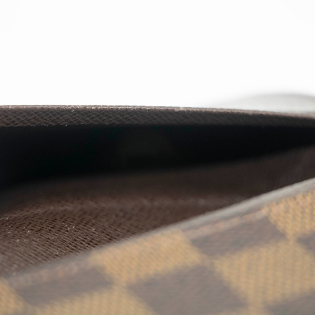 Louis Vuitton Damier Ebene Brown Porte Tresor Wallet #3531