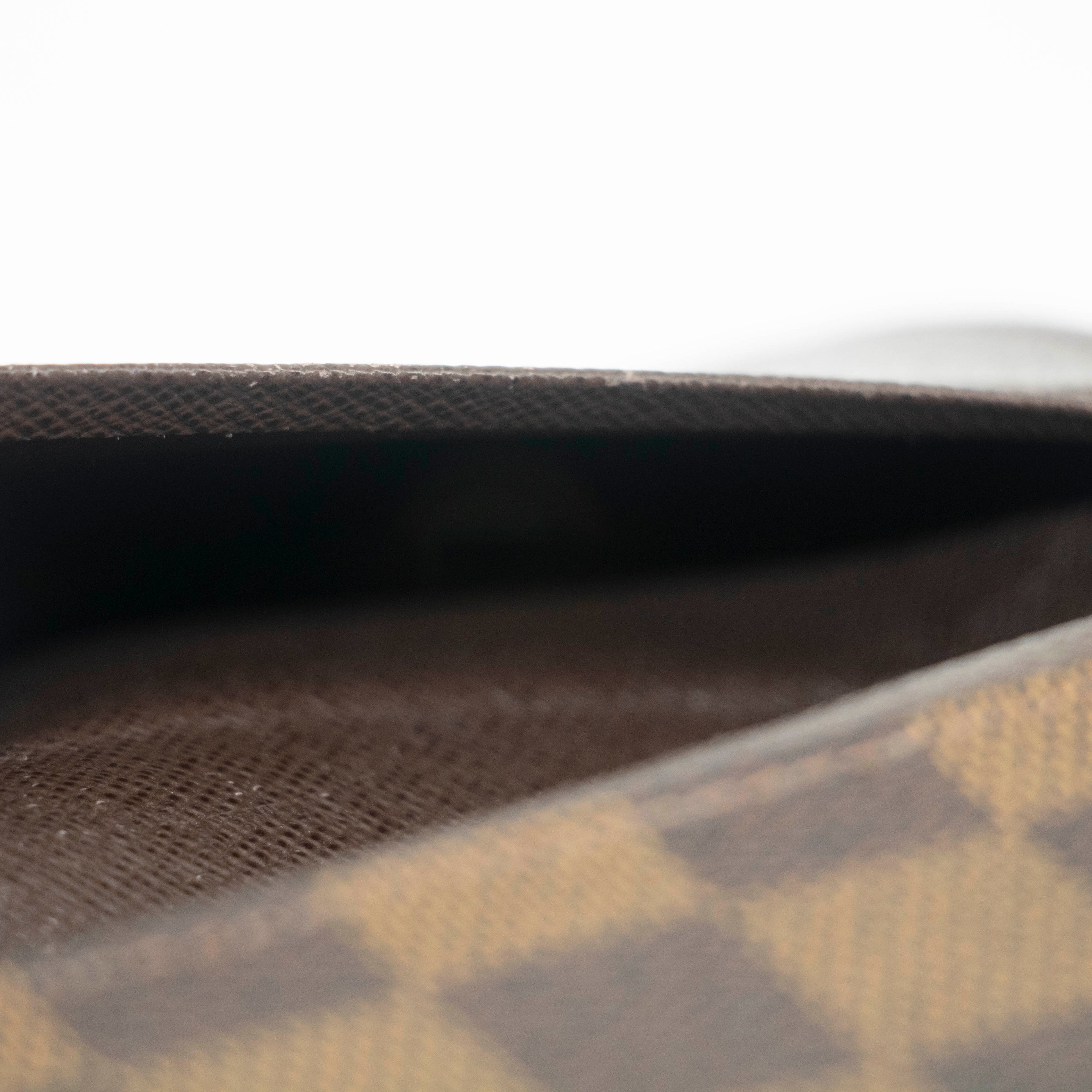 Louis Vuitton Damier Ebene Brown Porte Tresor Wallet #3531