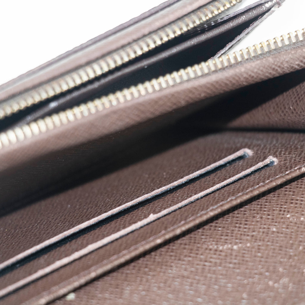 Louis Vuitton Damier Ebene Brown Porte Tresor Wallet #3531