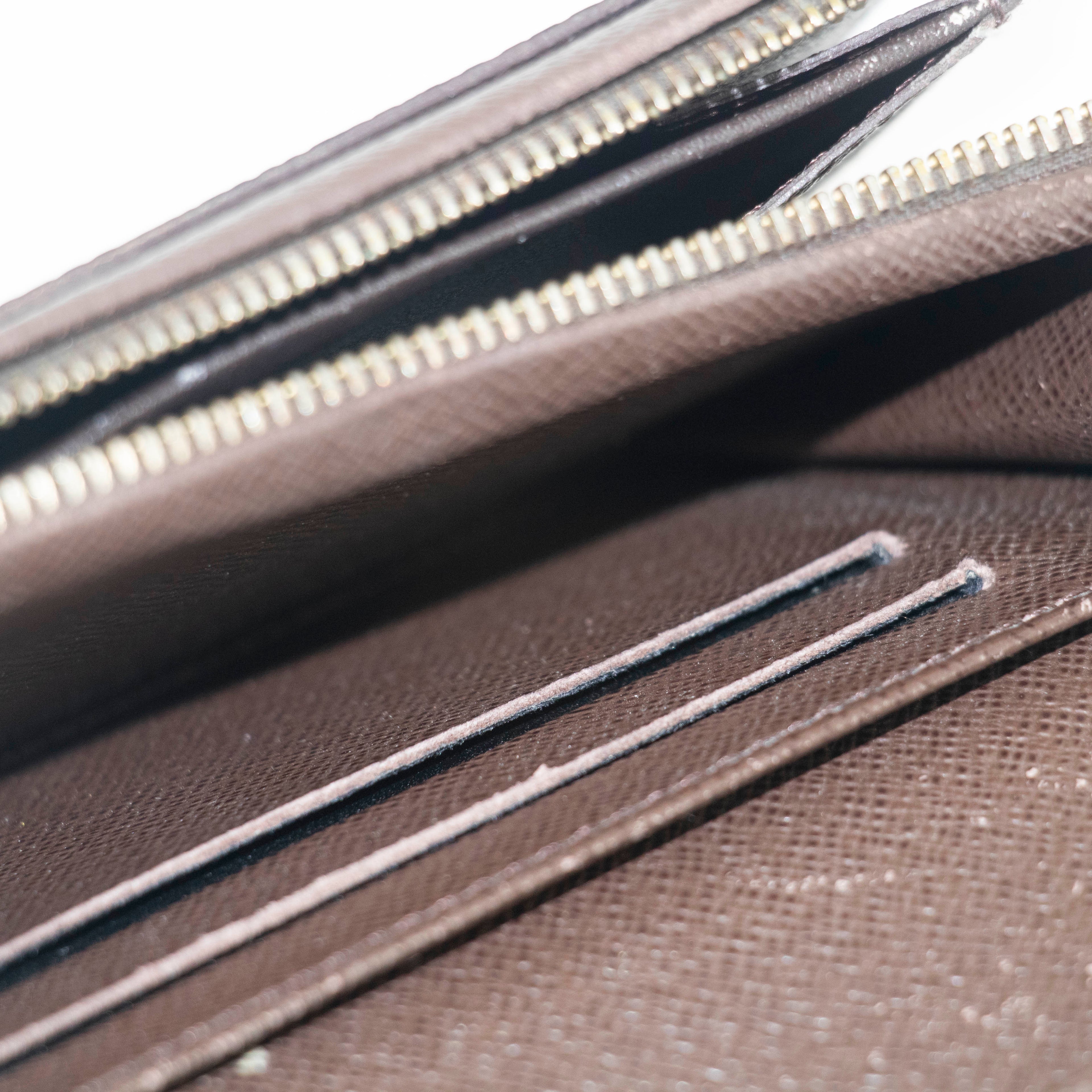 Louis Vuitton Damier Ebene Brown Porte Tresor Wallet #3531