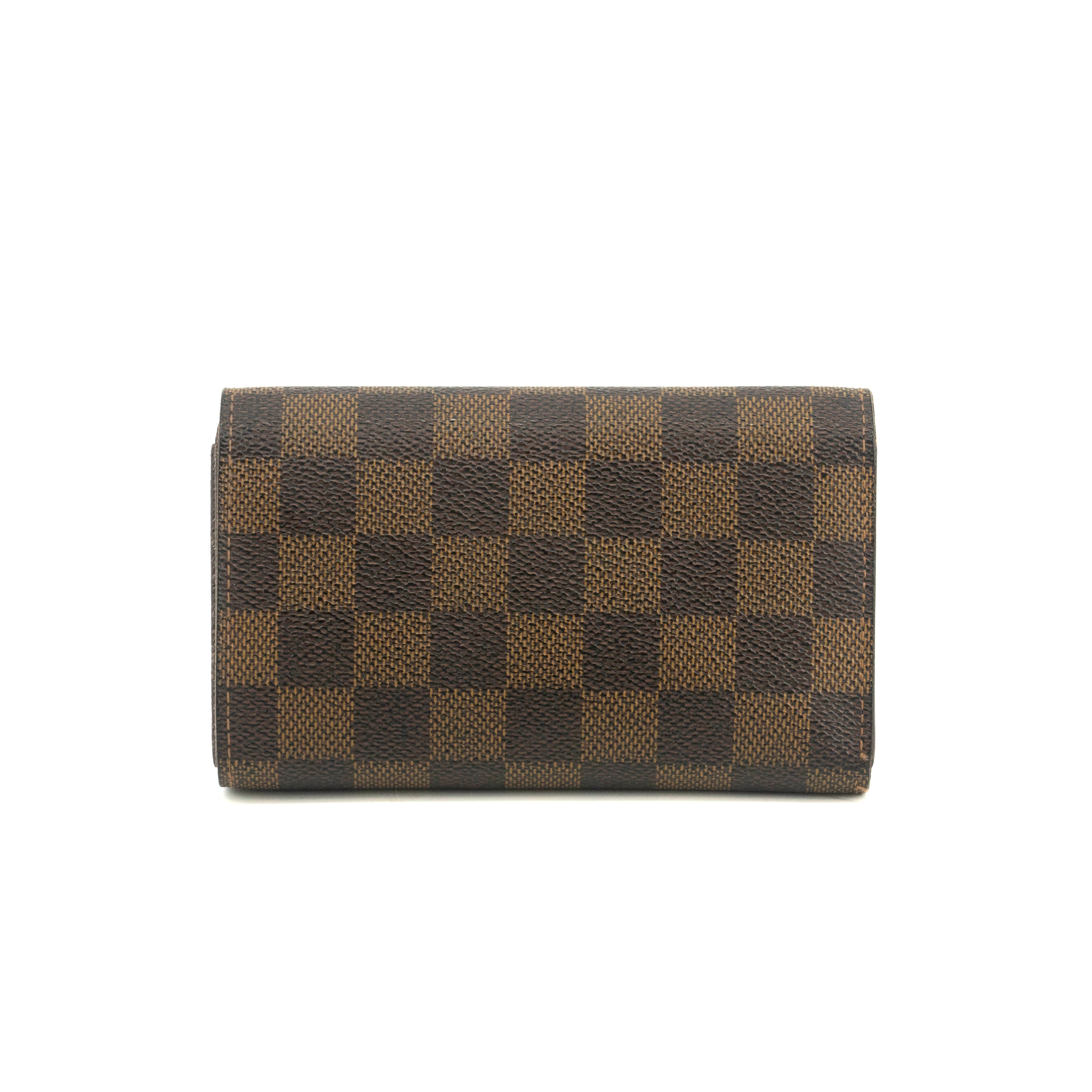 Louis Vuitton Damier Ebene Brown Porte Tresor Wallet #3531