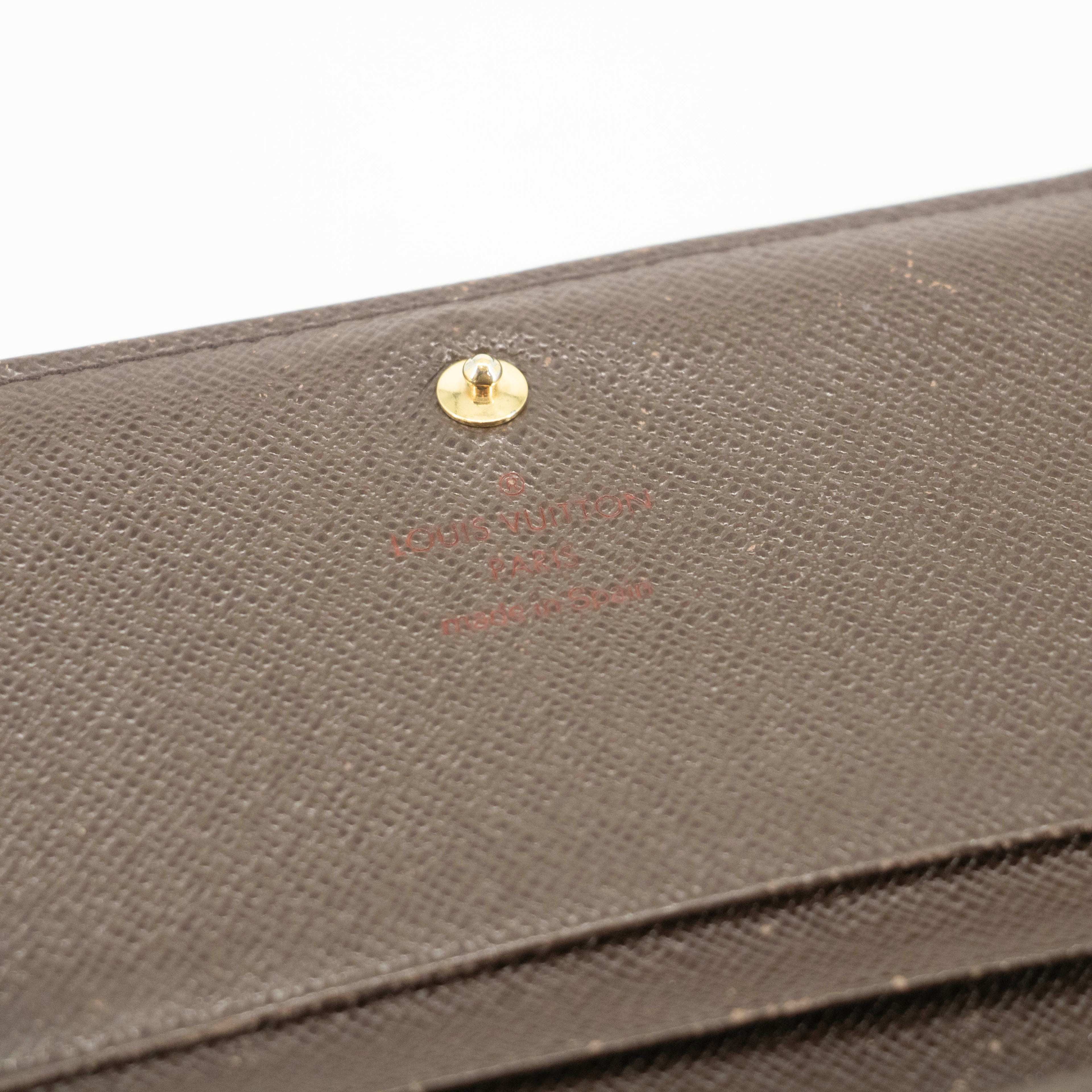 Louis Vuitton Damier Ebene Brown Porte Tresor Wallet #3531