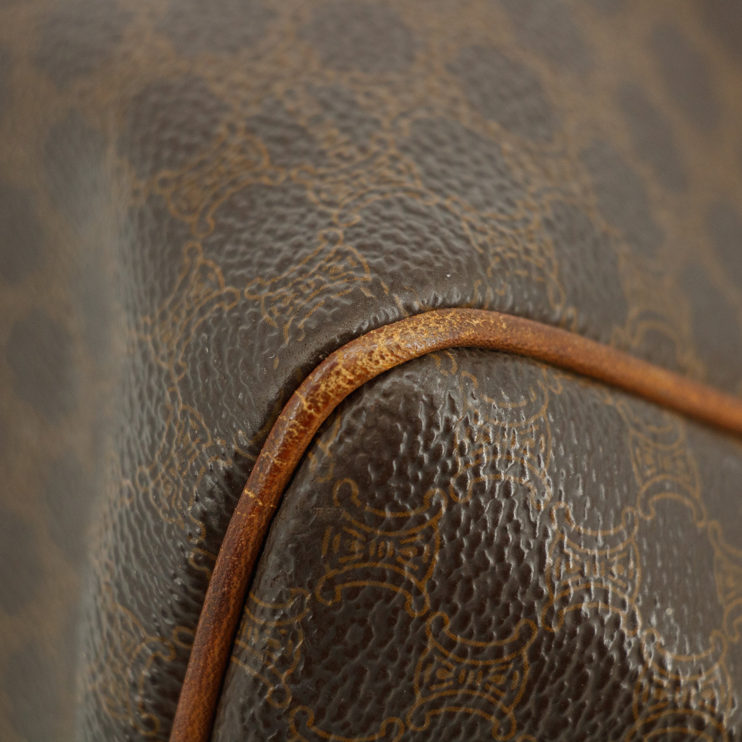 Celine Brown Macadam PVC x Leather Handbag #3540