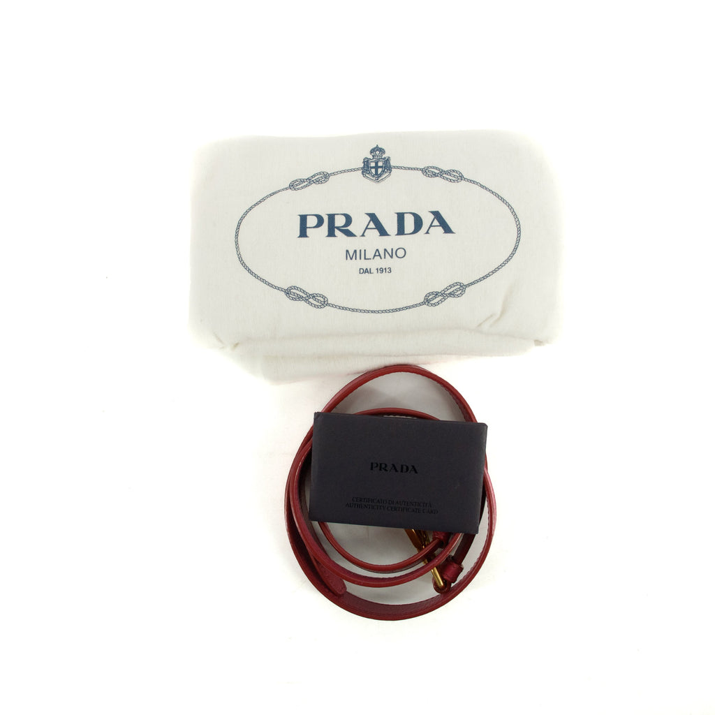 Prada Vitello Shine Pink Leather Bauletto 2Way Shoulder Bag #3543