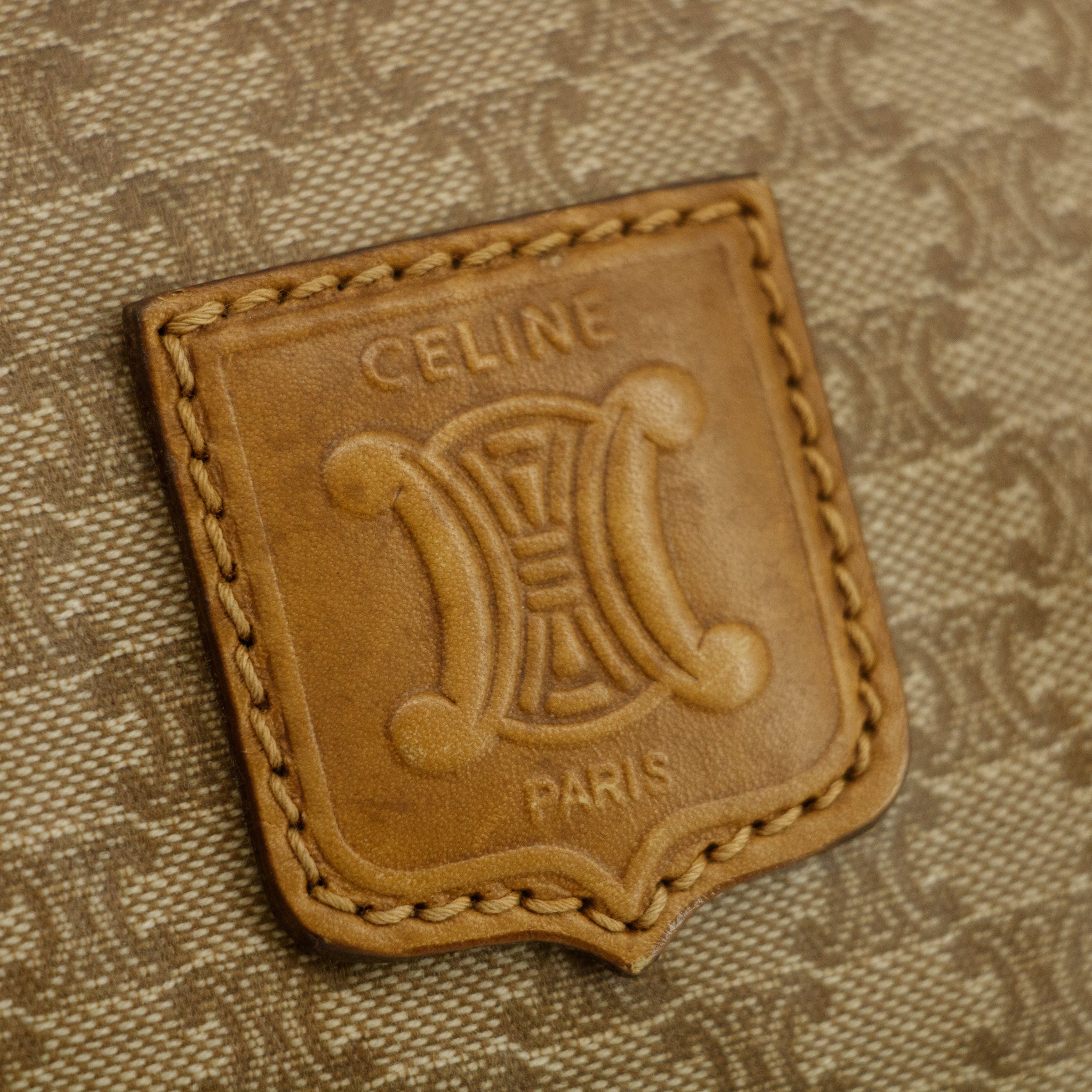 Celine Macadam Beige PVC x Leather Mini Boston Bag  #3567