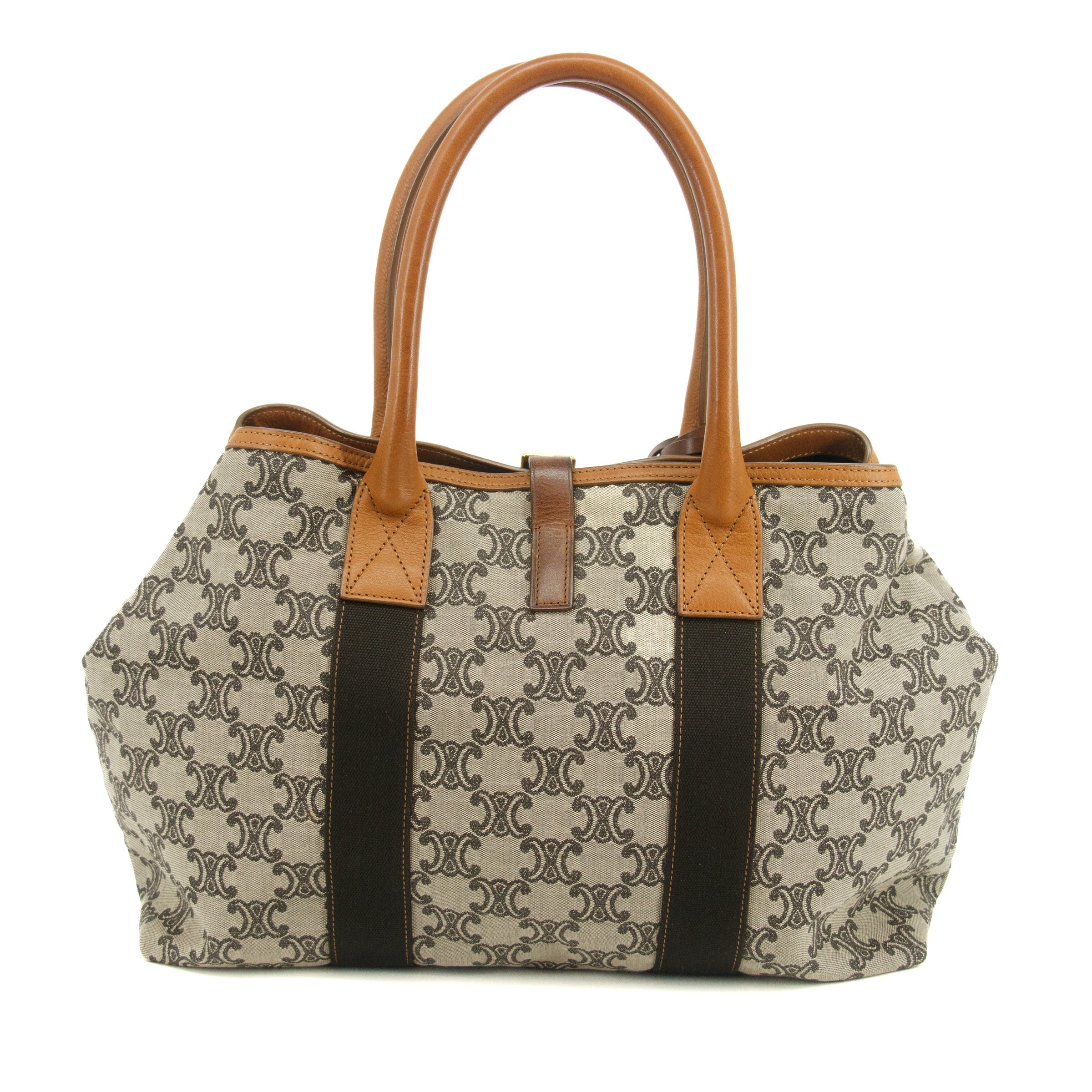 Celine Macadam Canvas x Leather Black Shoulder Bag #3570