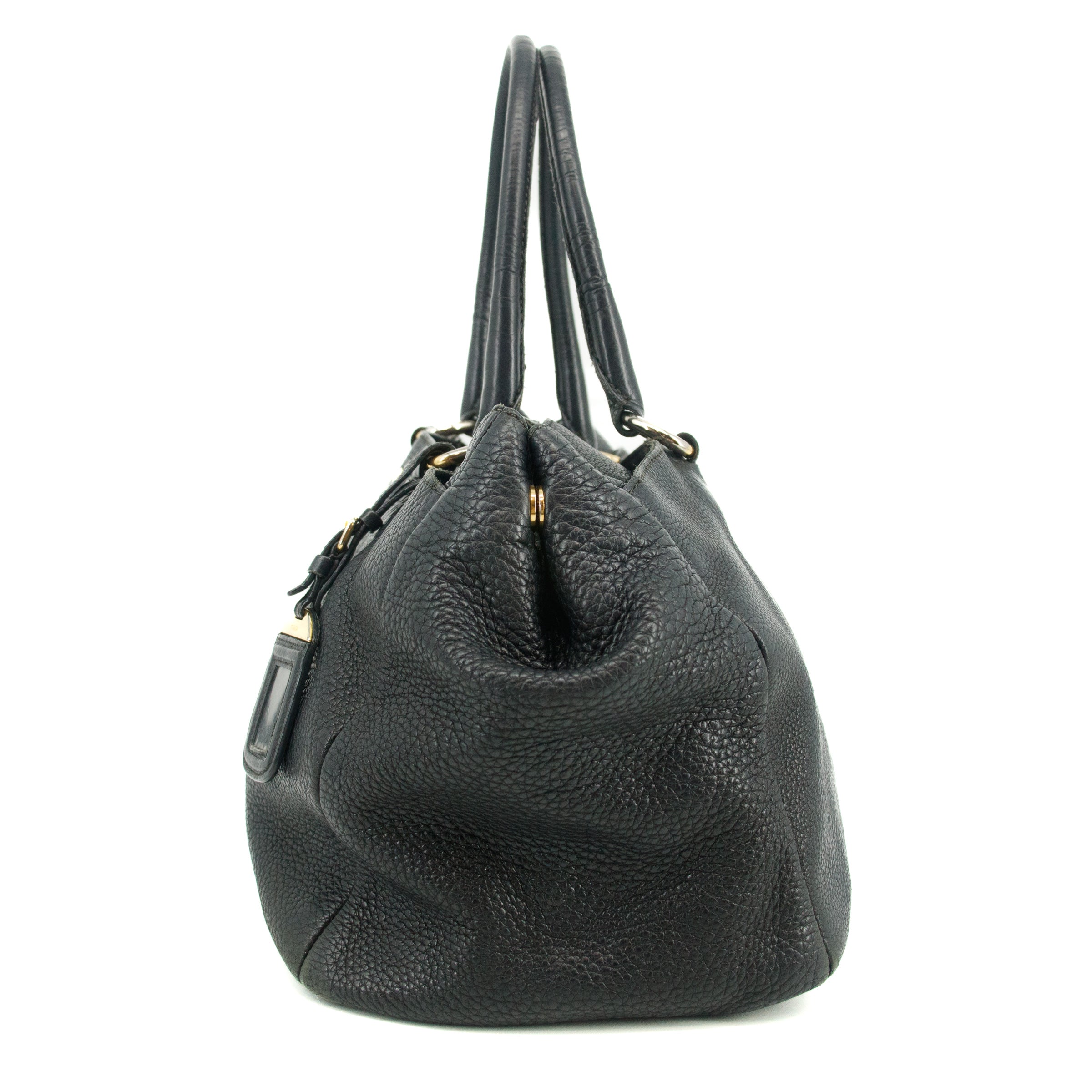 Prada Vitello Daino 2Way Black Shoulder Bag #3572
