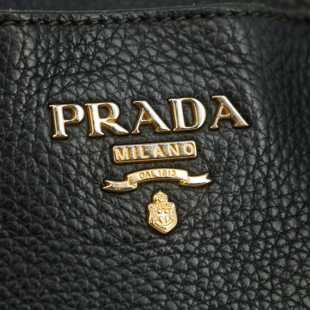 Prada Vitello Daino 2Way Black Shoulder Bag #3572
