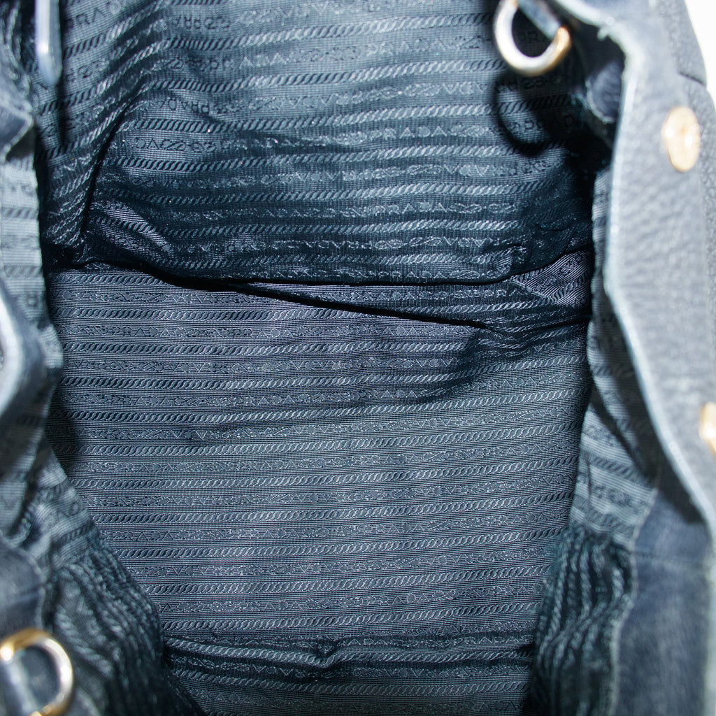 Prada Vitello Daino 2Way Black Shoulder Bag #3572