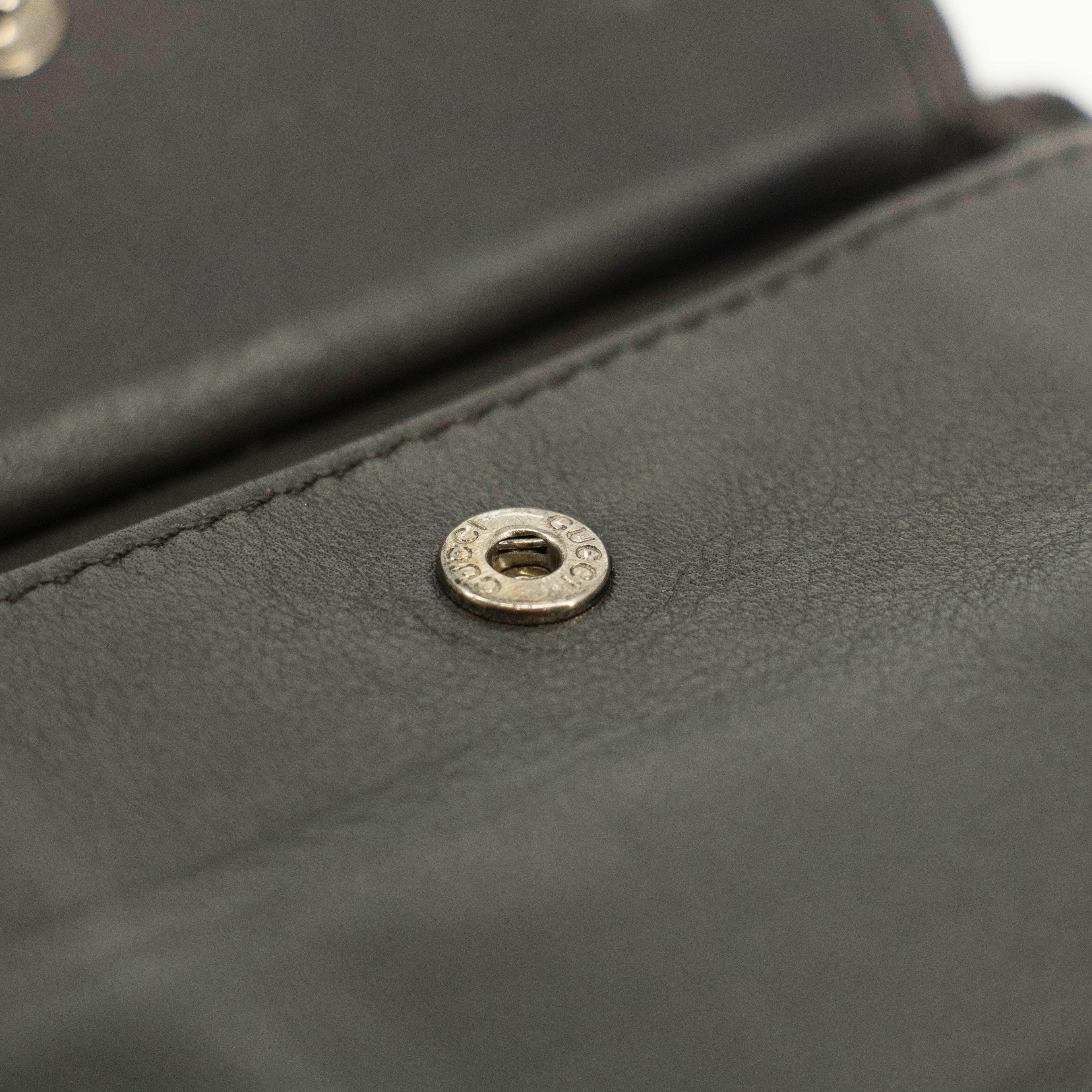 Gucci Sima GG Black Leather Mens Bifold Wallet #3582