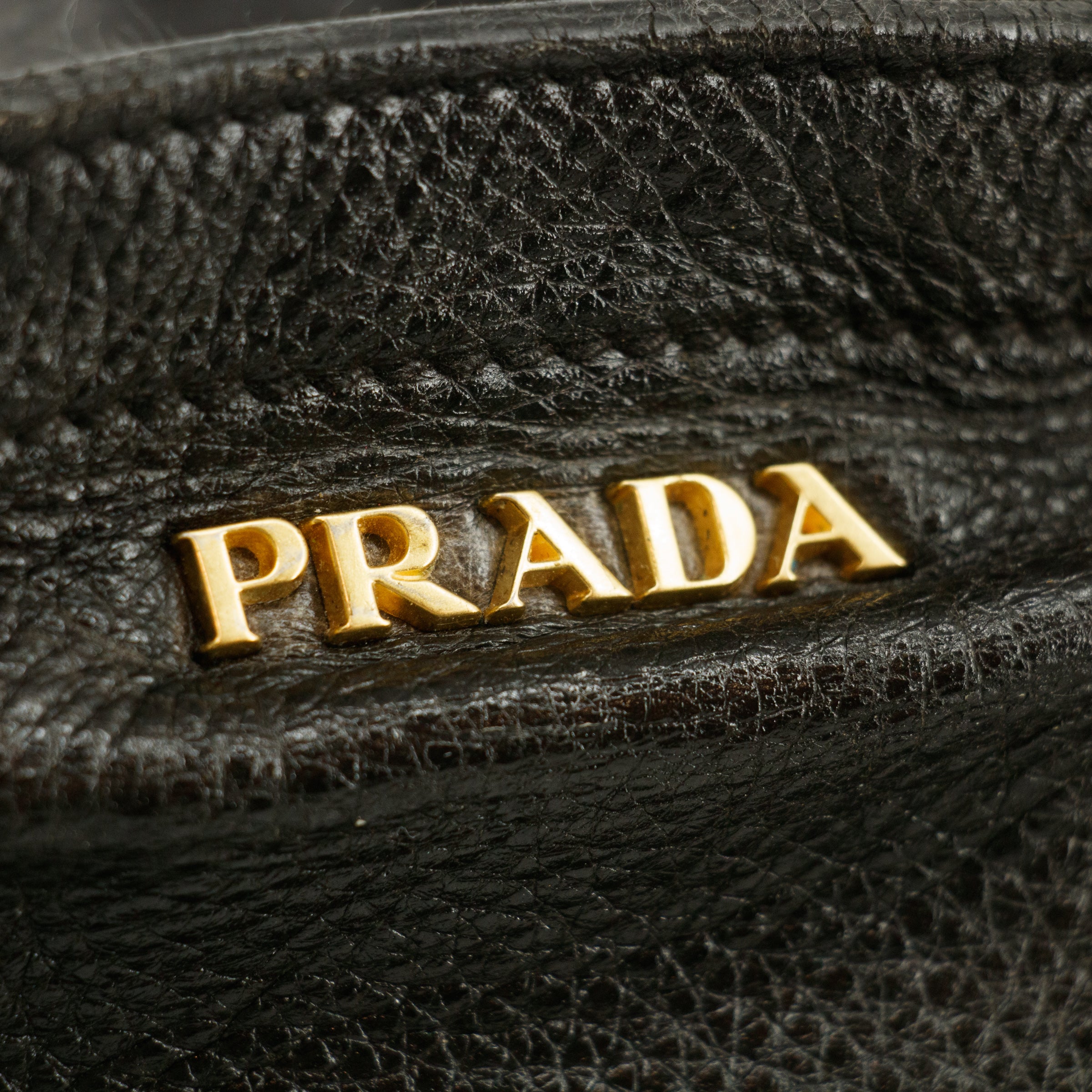 Prada Vitello Daino Black Leather 2Way Shoulder Bag #3598