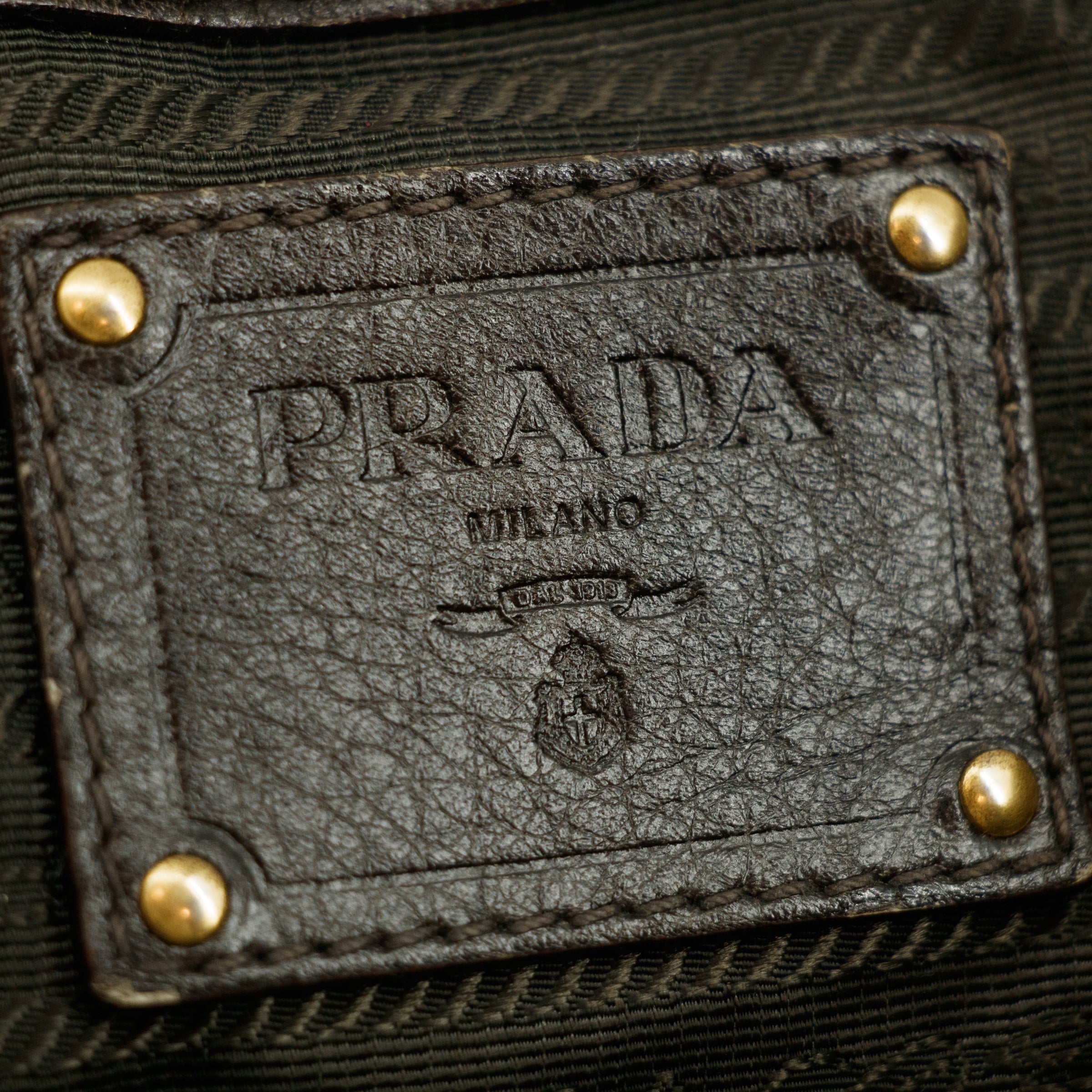 Prada Vitello Daino Black Leather 2Way Shoulder Bag #3598