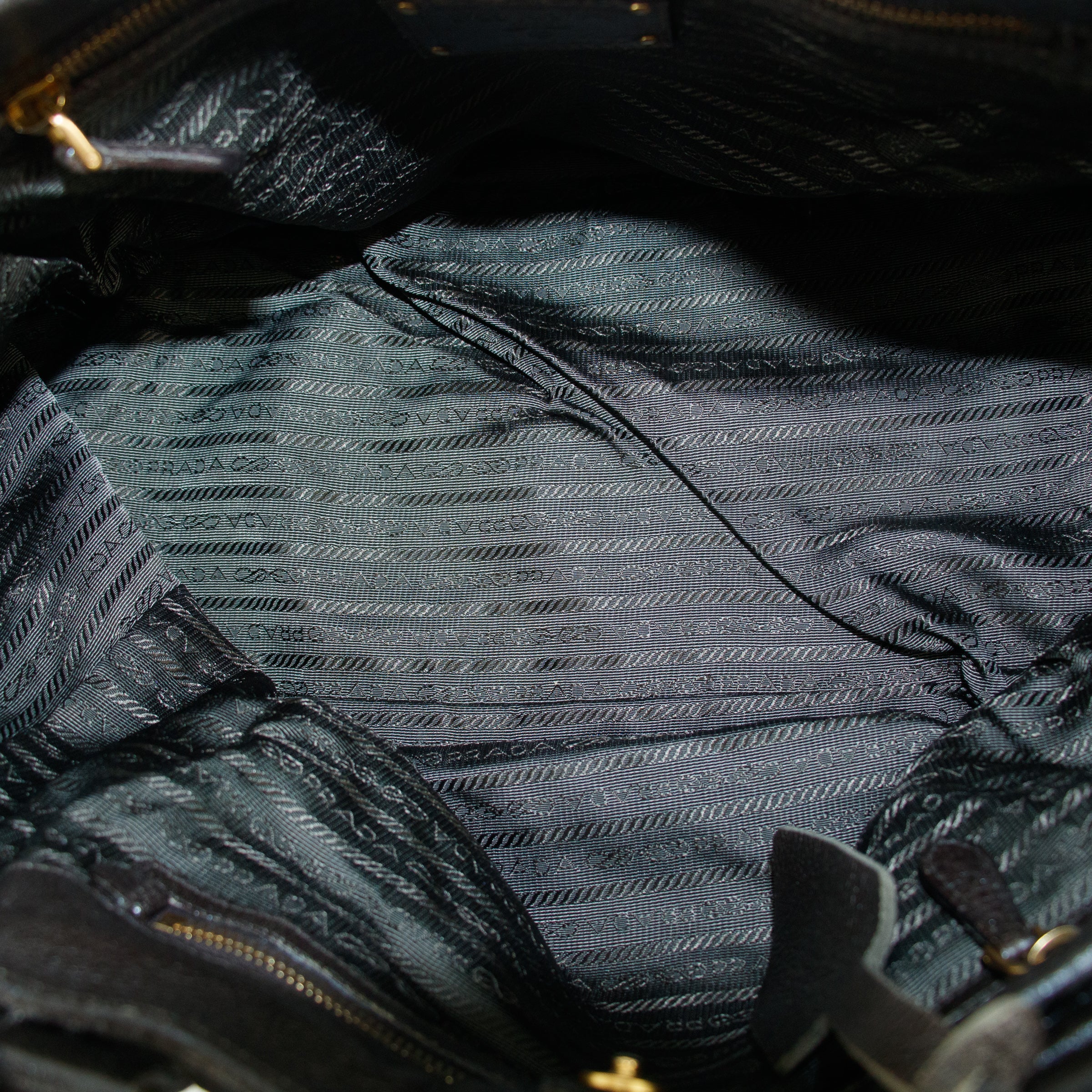 Prada Vitello Daino Black Leather 2Way Shoulder Bag #3598