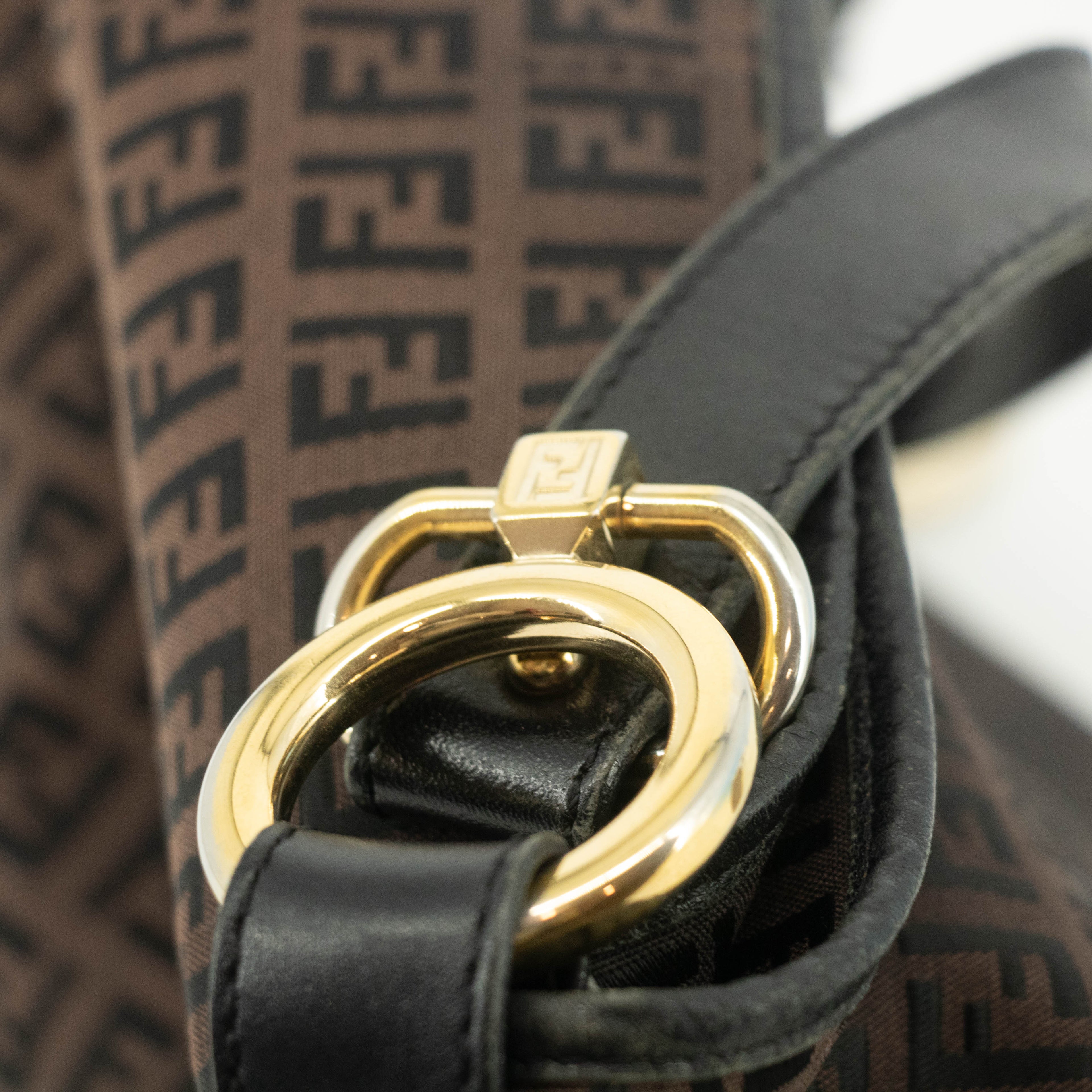 Fendi Dark Brown FF Zucca Hobo Shoulder Bag  #3605