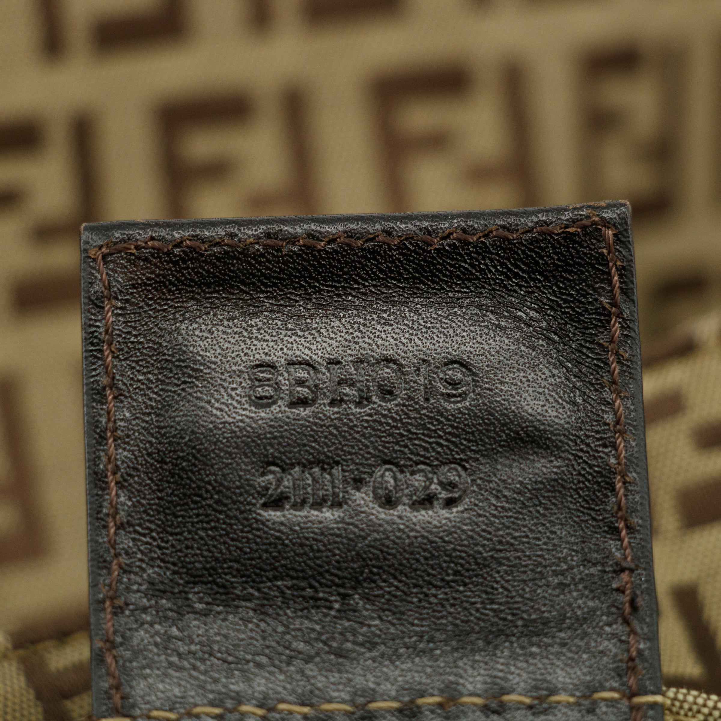 Fendi FF Zucchino Beige Canvas Shoulder Bag #3607