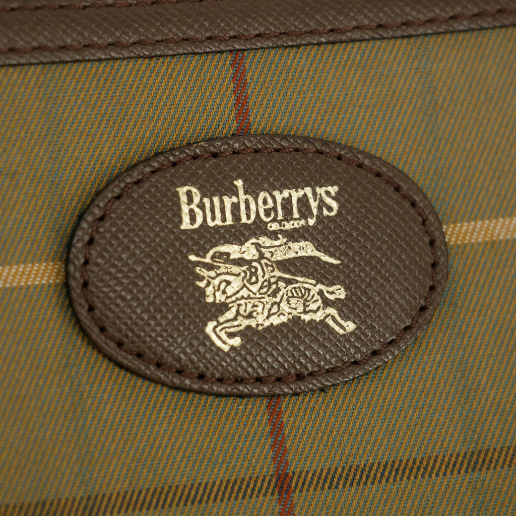 Burberry Nova Check Canvas Clutch Bag Green #3650