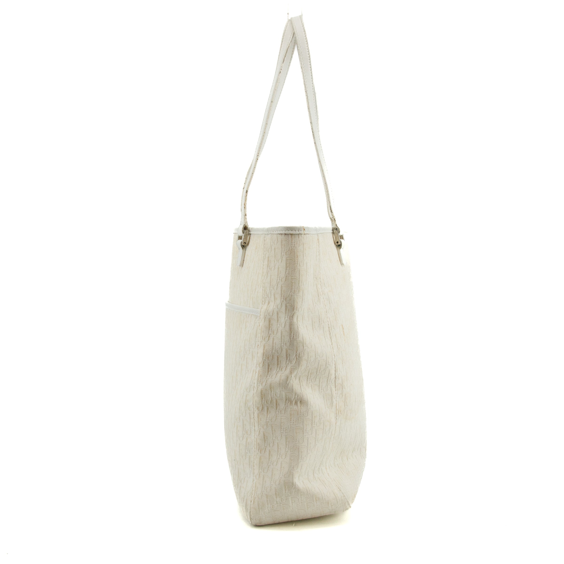 Christian Dior White Diorissimo Canvas Small Shoulder Bag #3655