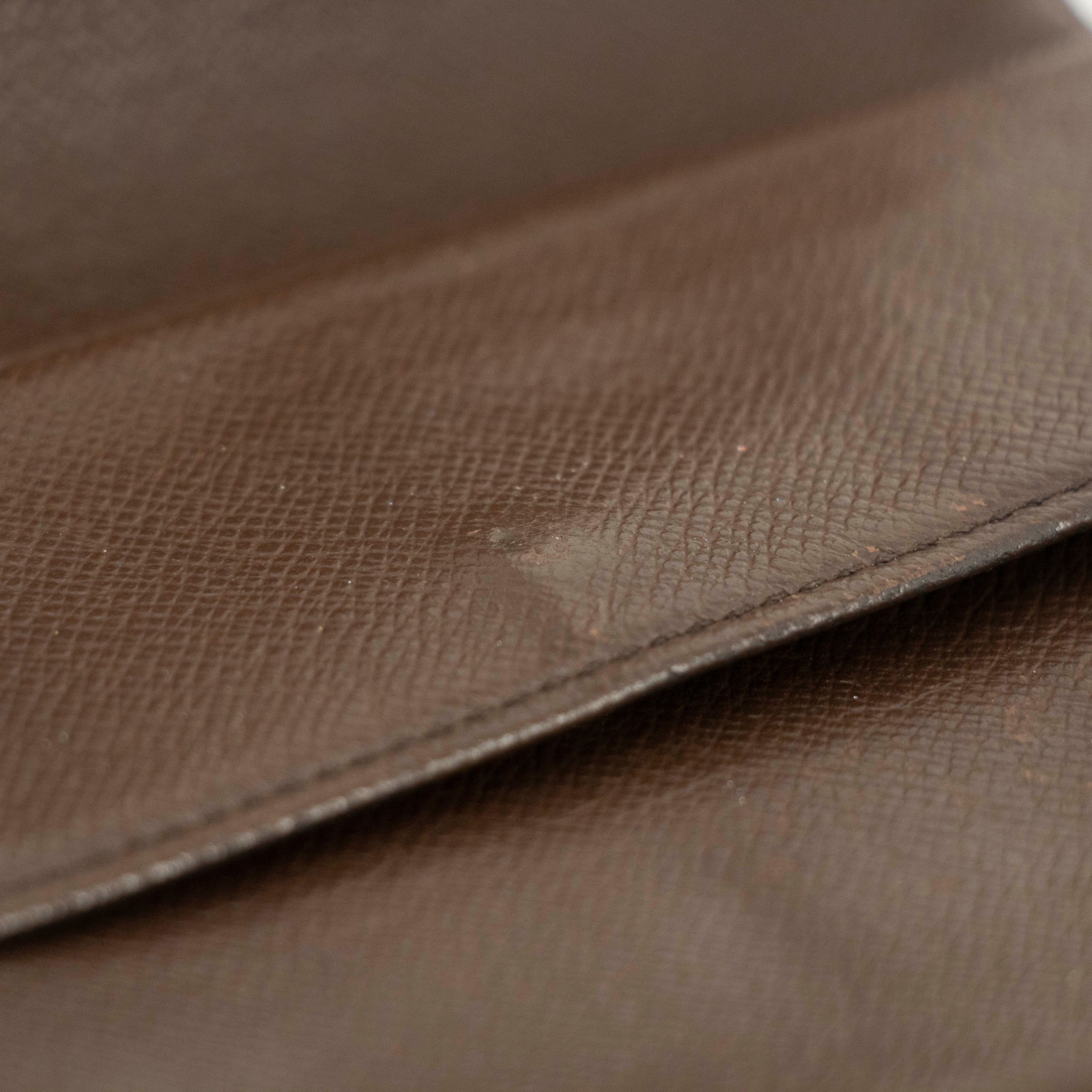 Louis Vuitton Damier Ebene Brown Trifold Wallet #3695