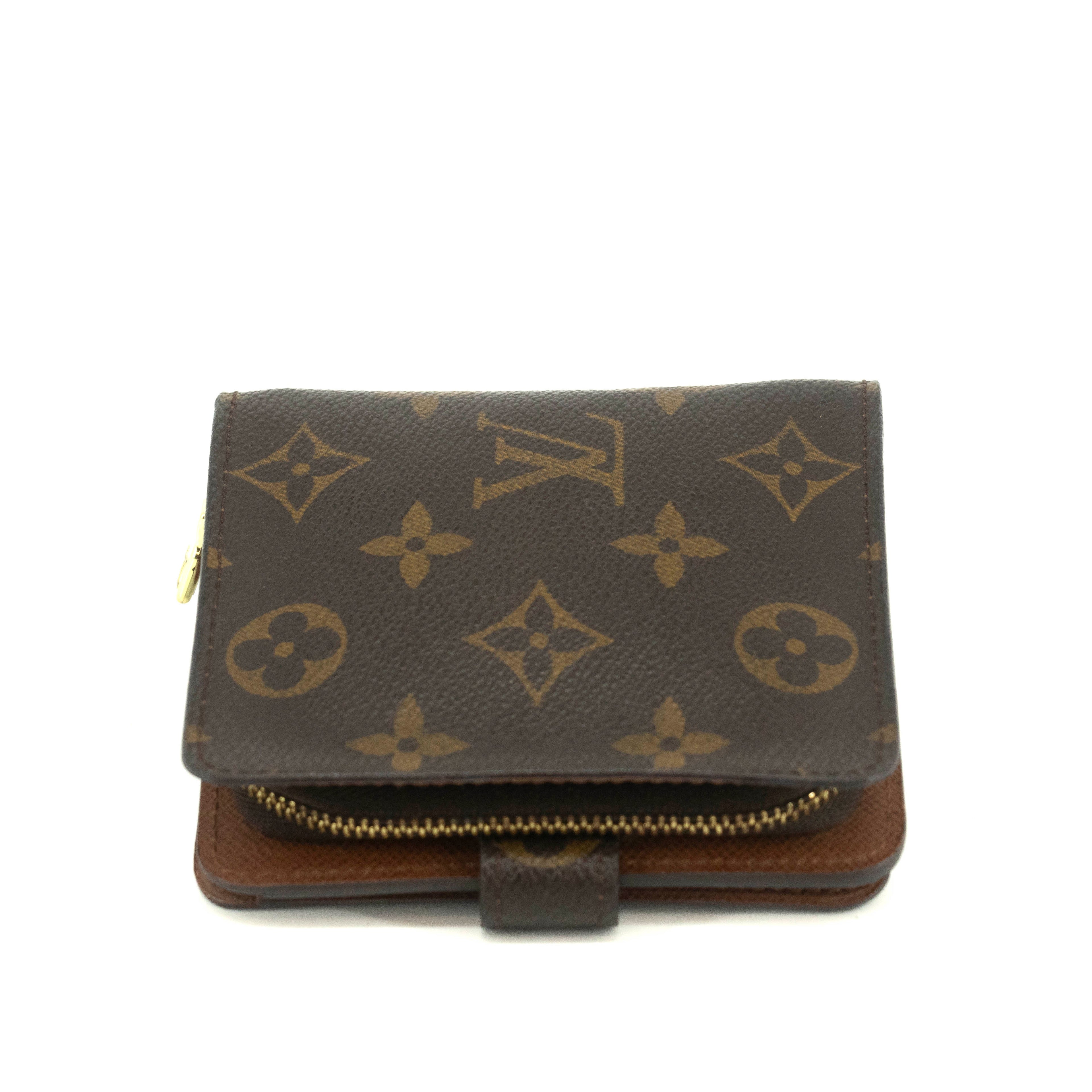 Louis Vuitton Monogram Canvas Brown Compact Wallet #3699