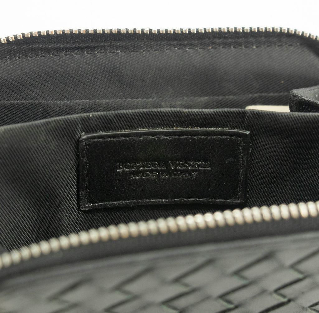 Bottega Veneta Intrecciato Black Zip Coin Pouch #3708