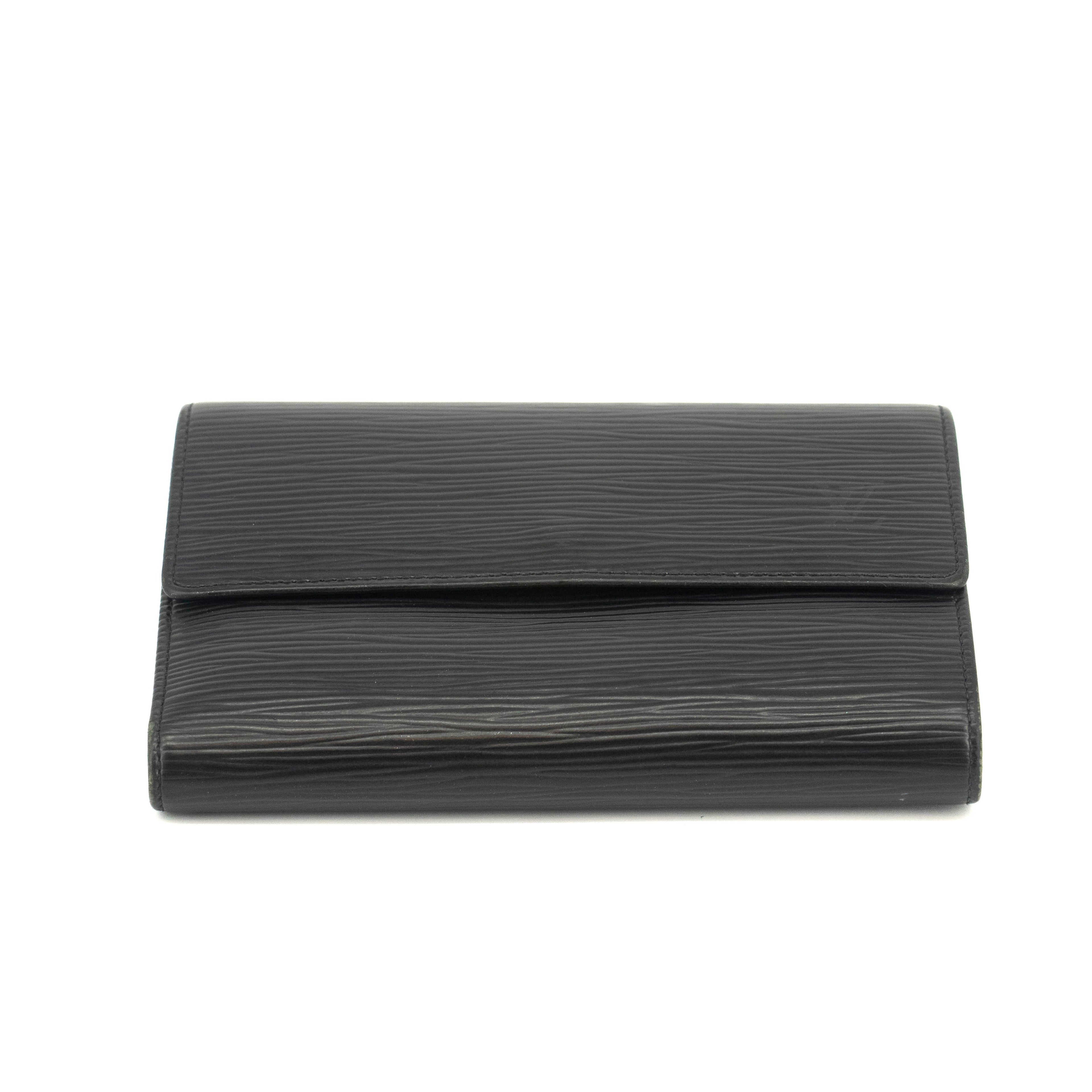 Louis Vuitton Black Epi Leather Ludlow Trifold Wallet #3716