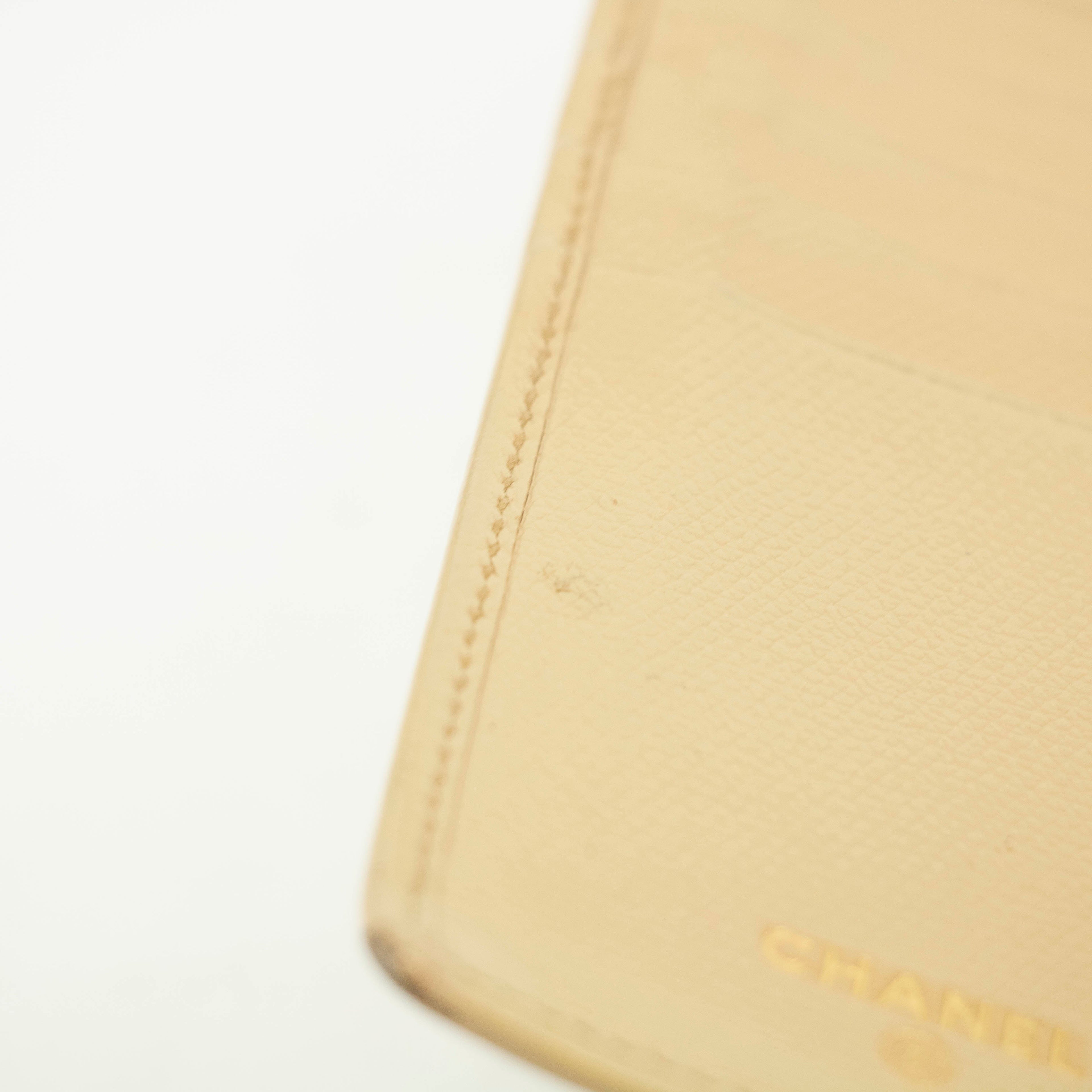 Chanel Beige Leather Long Bifold Wallet #3719