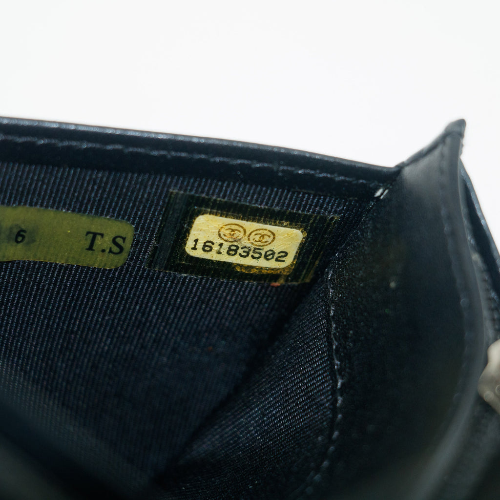 Chanel Patent Leather Black Matelasse Quilted Long Bifold Wallet #3735