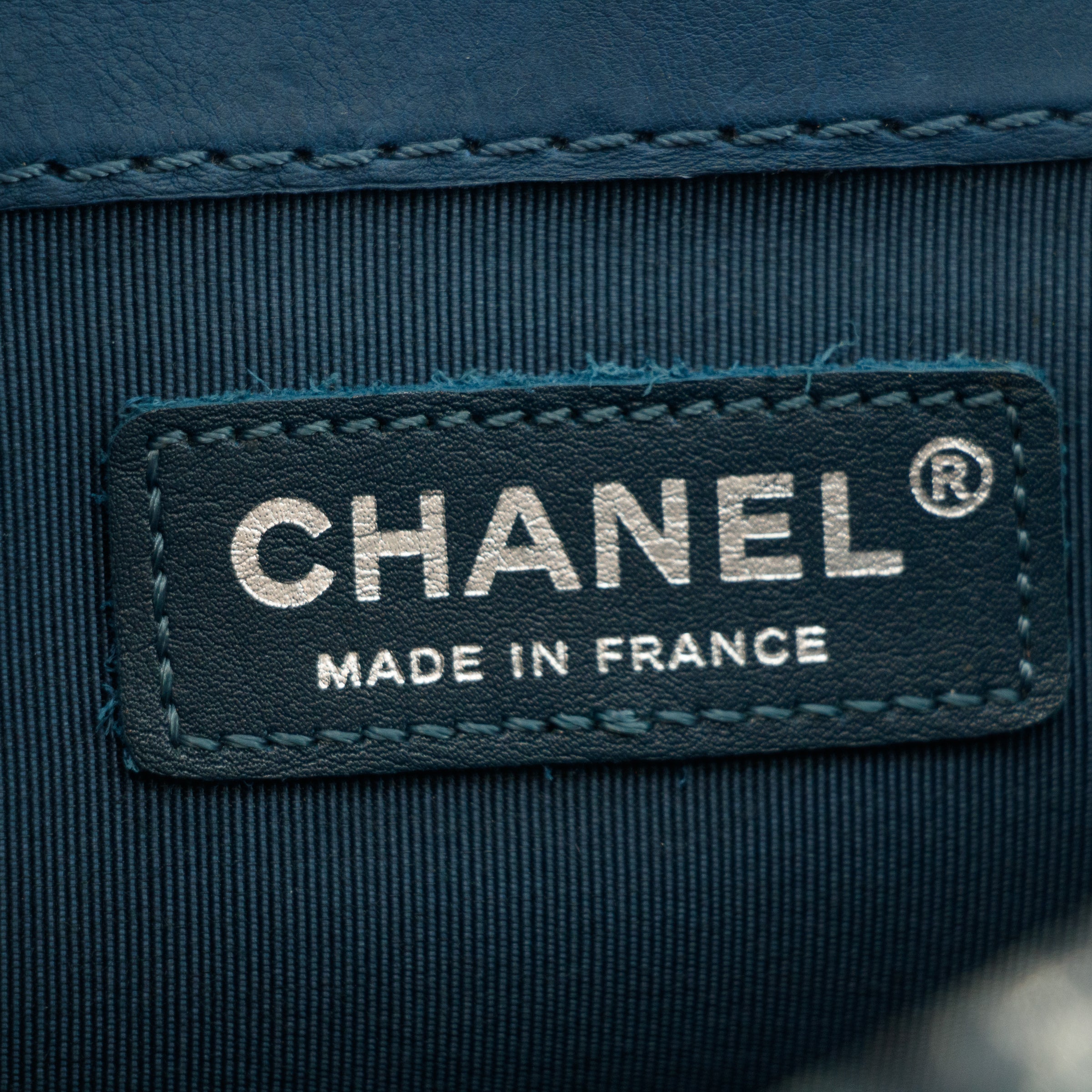 Chanel Boy Navy Lambskin Matelasse Reverso Shoulder Bag #3766