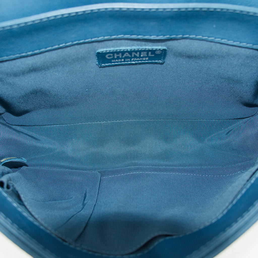 Chanel Boy Navy Lambskin Matelasse Reverso Shoulder Bag #3766