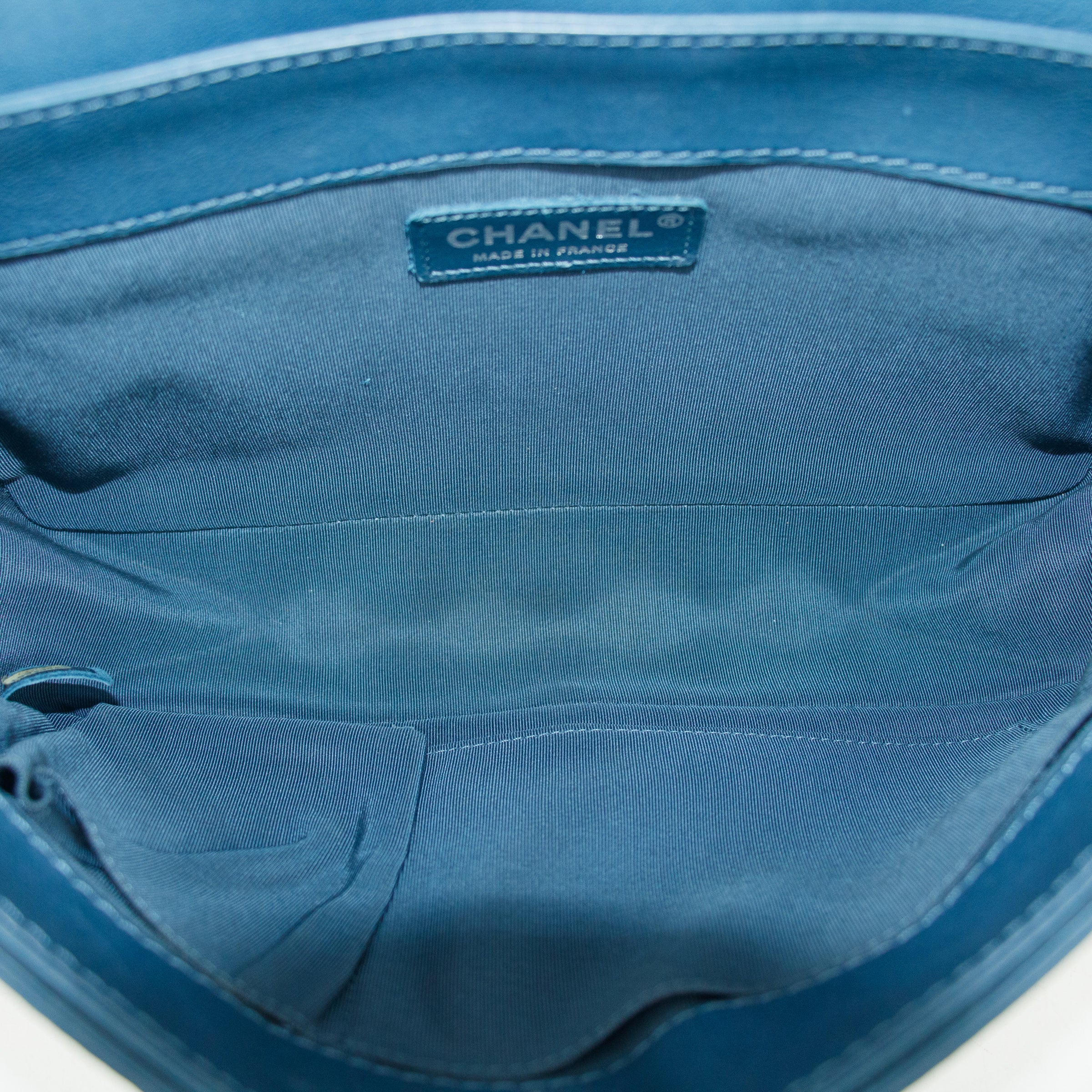 Chanel Boy Navy Lambskin Matelasse Reverso Shoulder Bag #3766