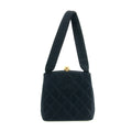 Chanel Vintage Satin CC Blue Kisslock Shoulder Bag #3768