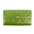 Louis Vuitton Vernis Green Trifold Long Wallet #3836
