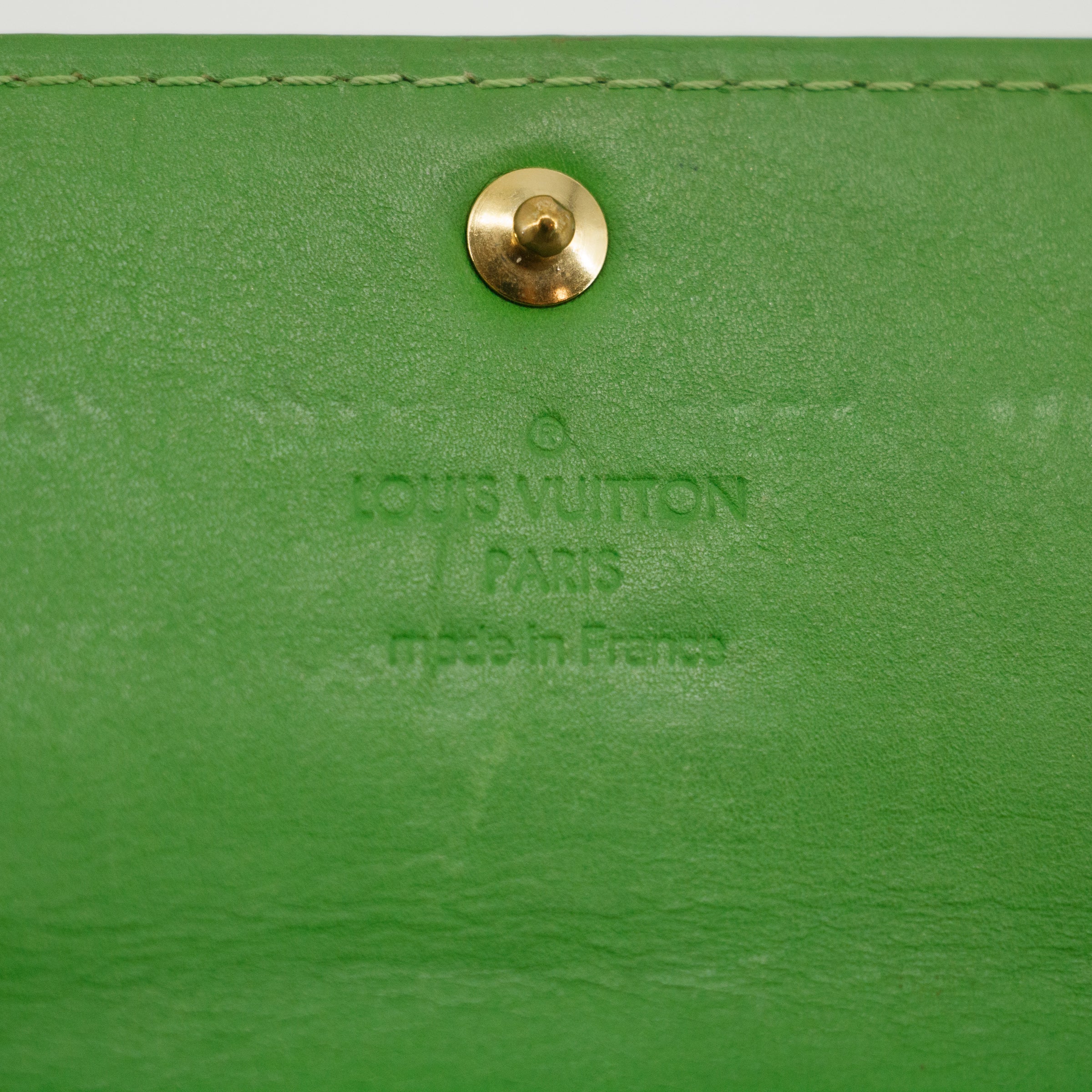 Louis Vuitton Vernis Green Trifold Long Wallet #3836