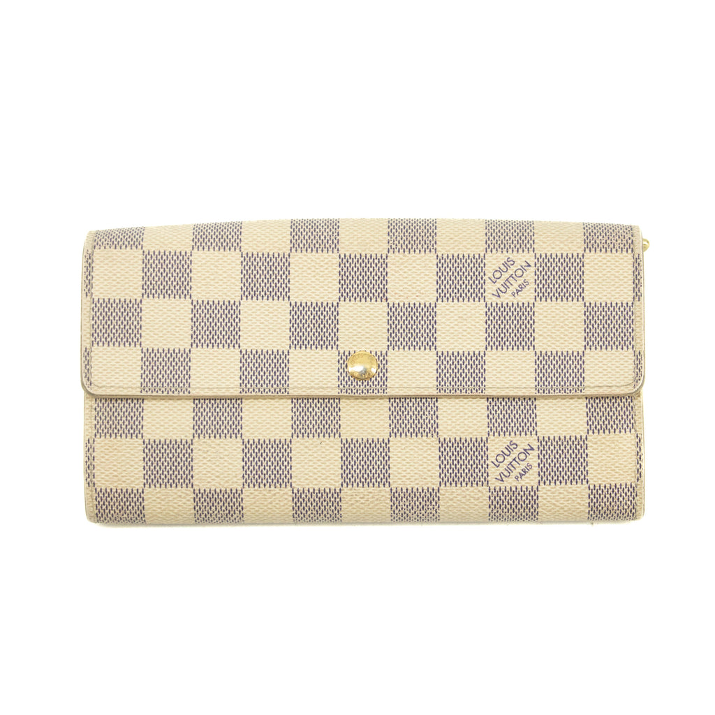 Louis Vuitton Damier Azur White Sarah Long Wallet #3910