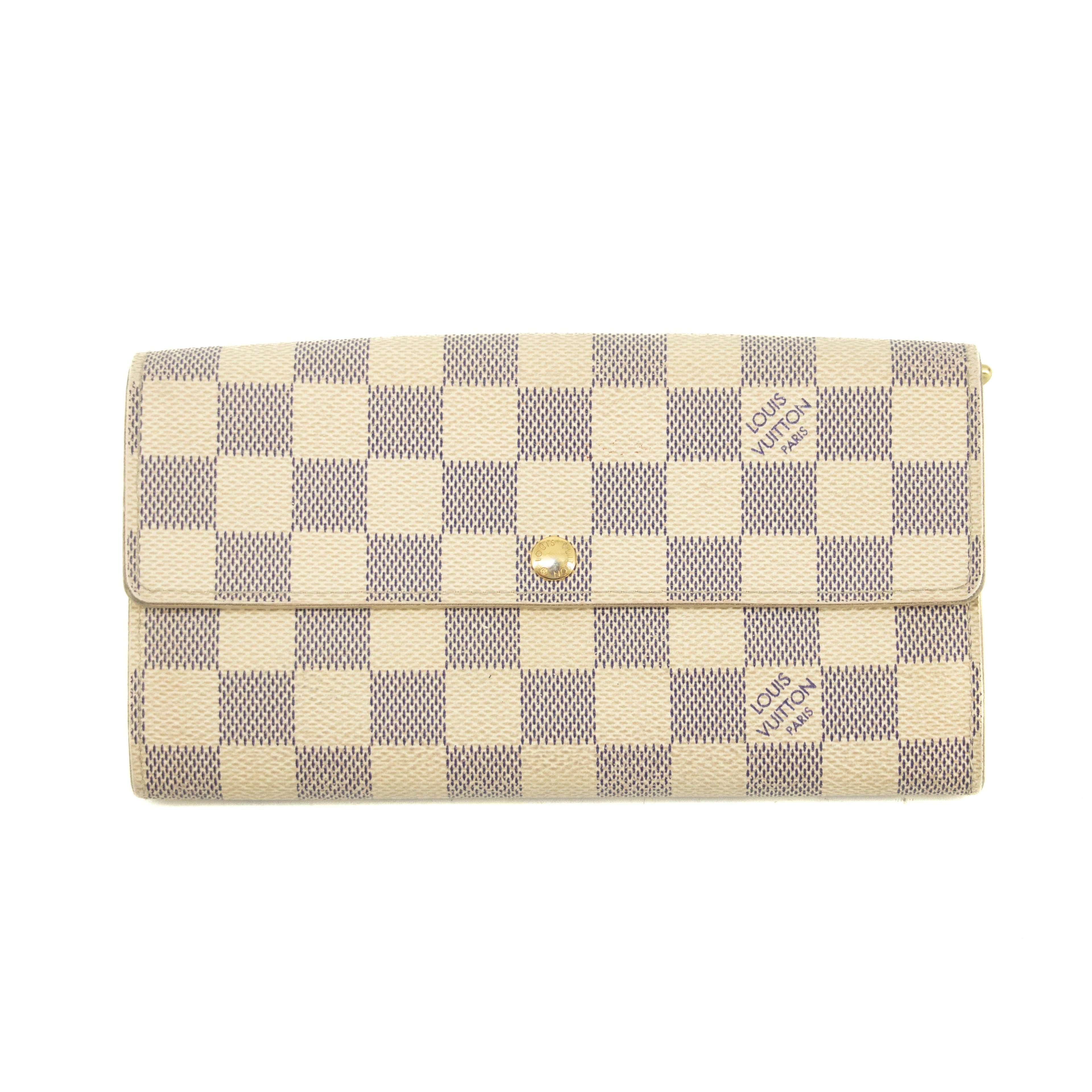 Louis Vuitton Damier Azur White Sarah Long Wallet #3910