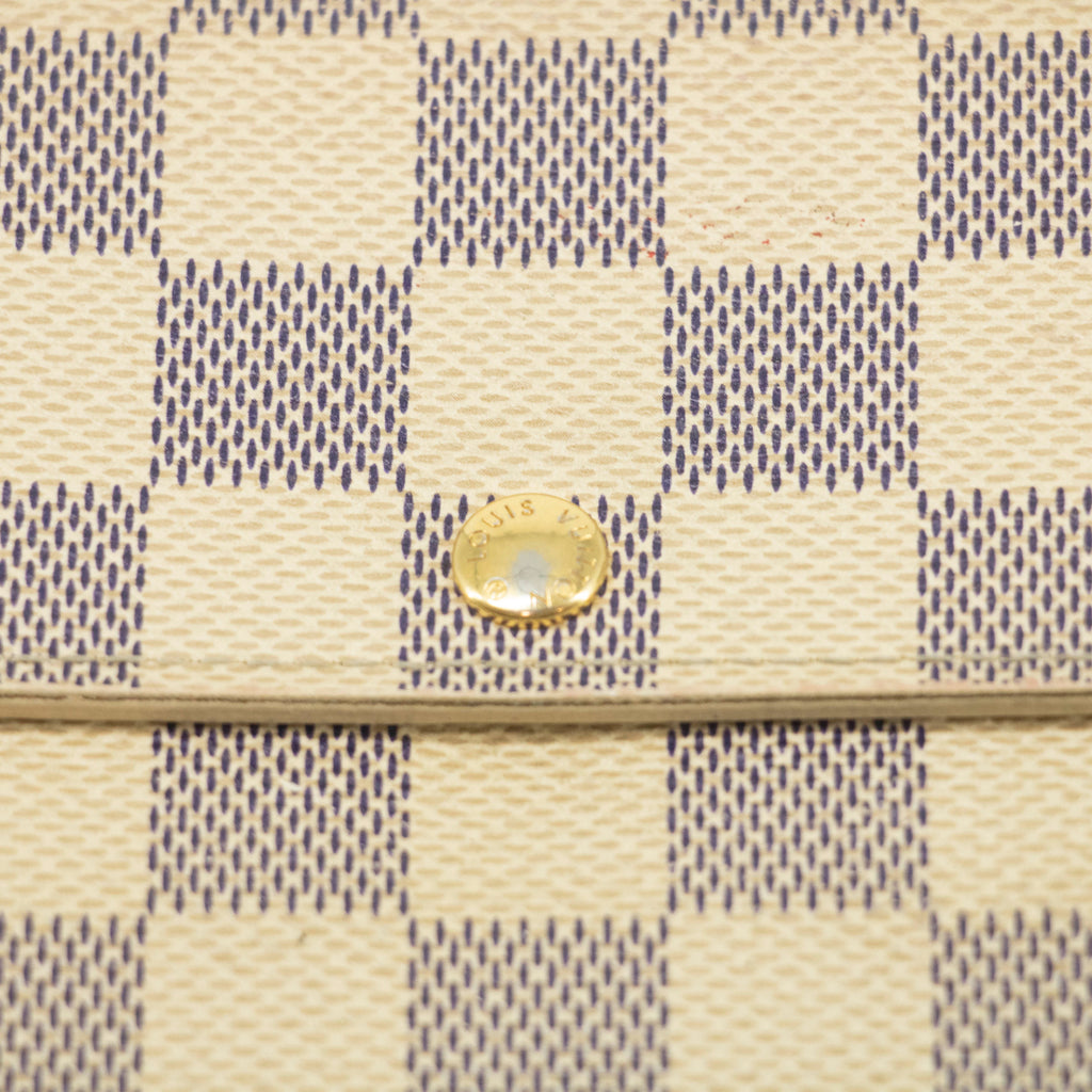 Louis Vuitton Damier Azur White Sarah Long Wallet #3910