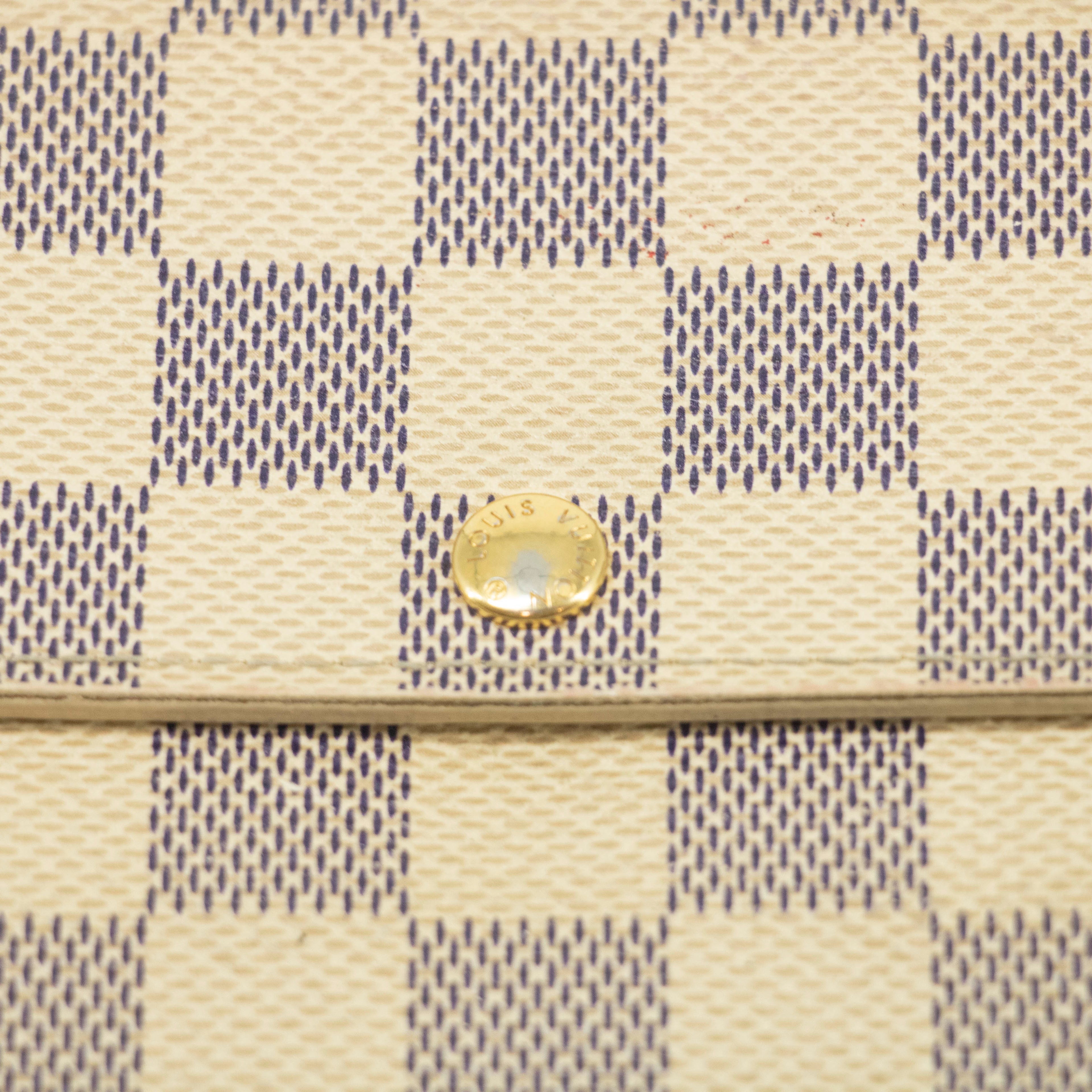 Louis Vuitton Damier Azur White Sarah Long Wallet #3910