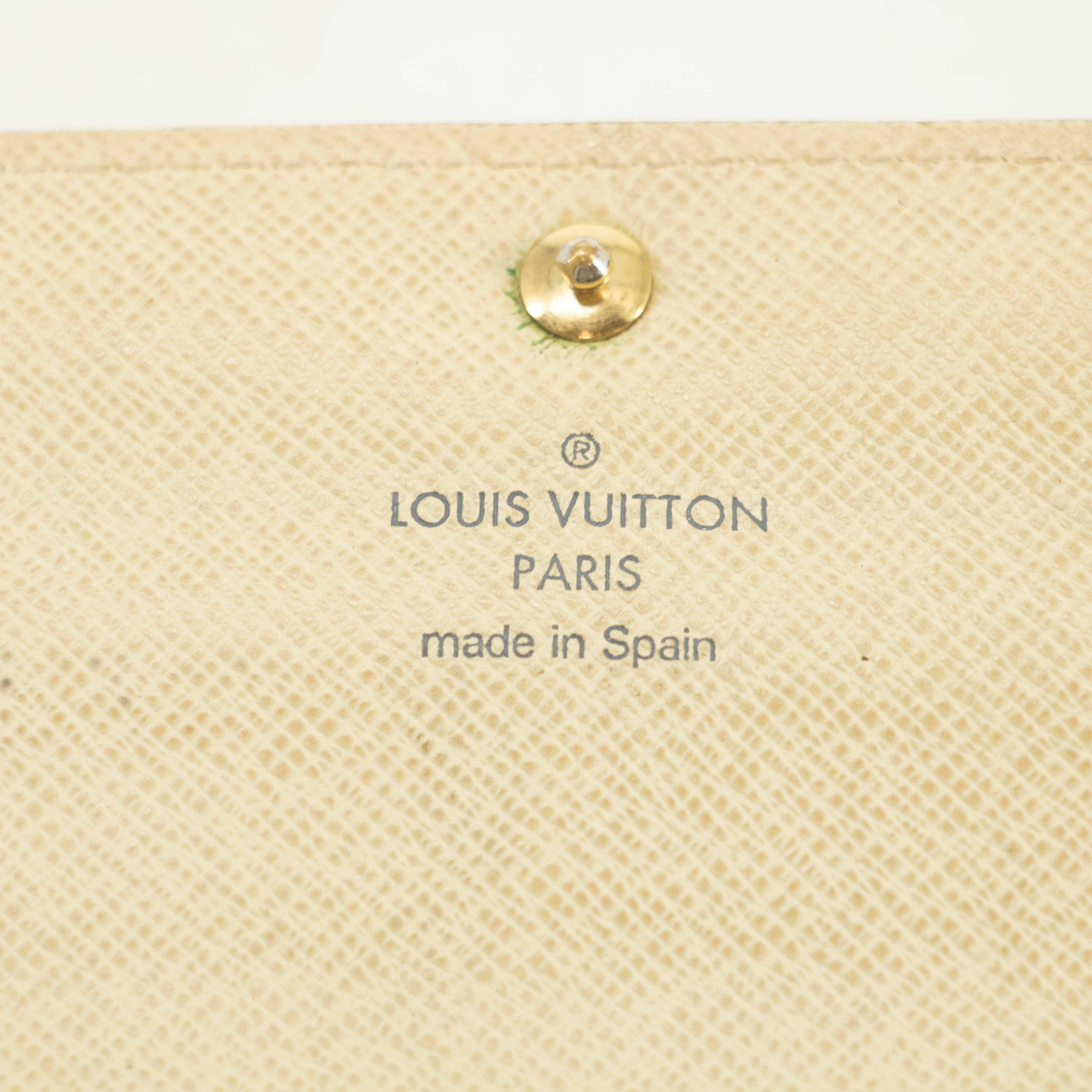 Louis Vuitton Damier Azur White Sarah Long Wallet #3910