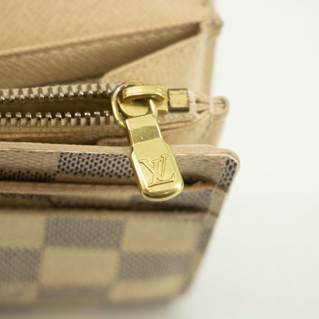 Louis Vuitton Damier Azur White Sarah Long Wallet #3910