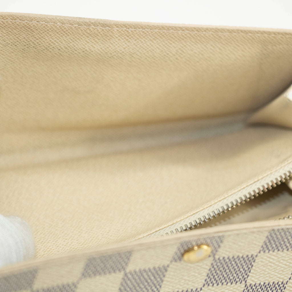 Louis Vuitton Damier Azur White Sarah Long Wallet #3910