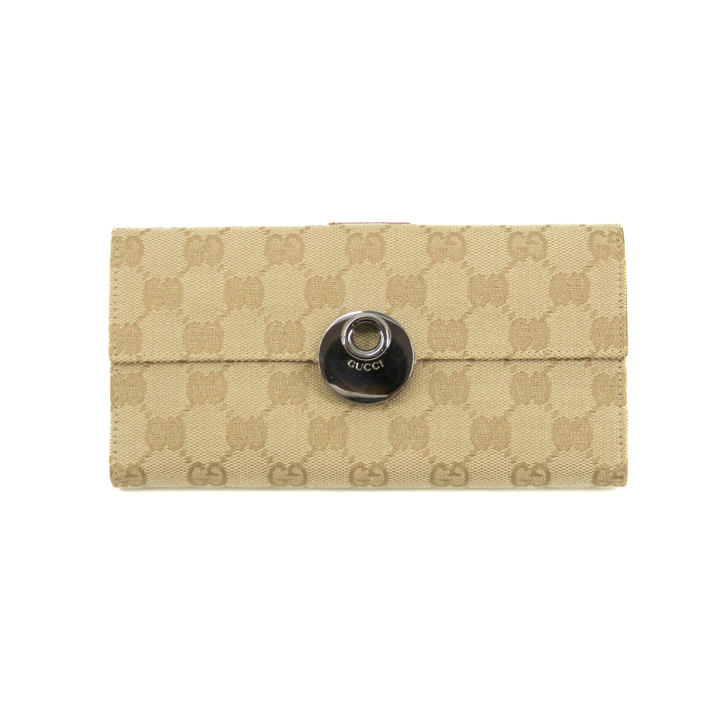 Gucci GG Beige Canvas Long Wallet #3932