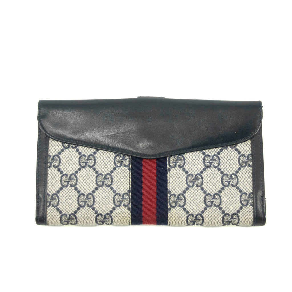 Gucci Canvas Coded Blue Ophidia Long Wallet #3947