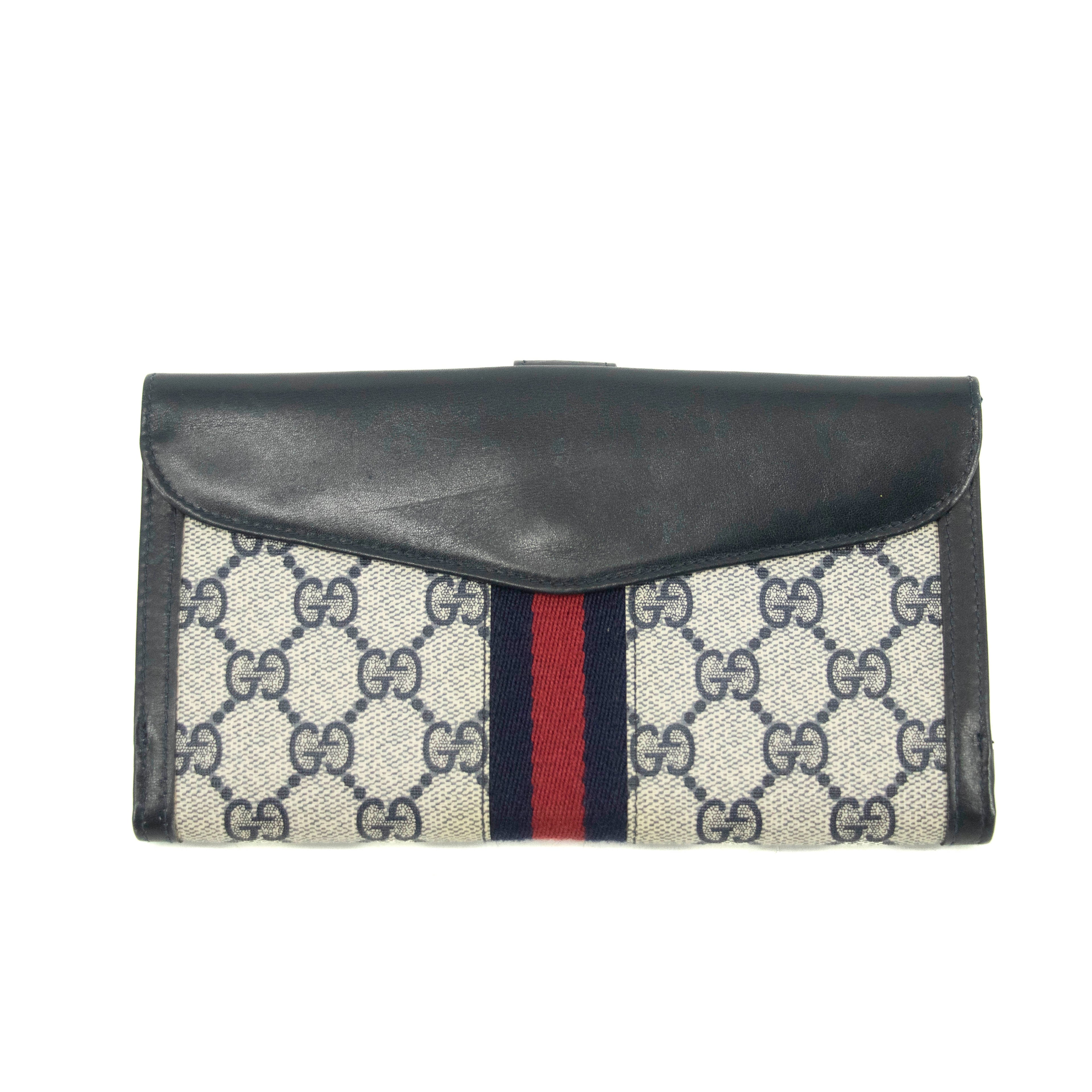 Gucci Canvas Coded Blue Ophidia Long Wallet #3947