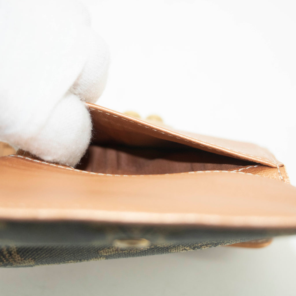 Celine Triomphe Canvas Beige x Blue Demin Compact Wallet #3950