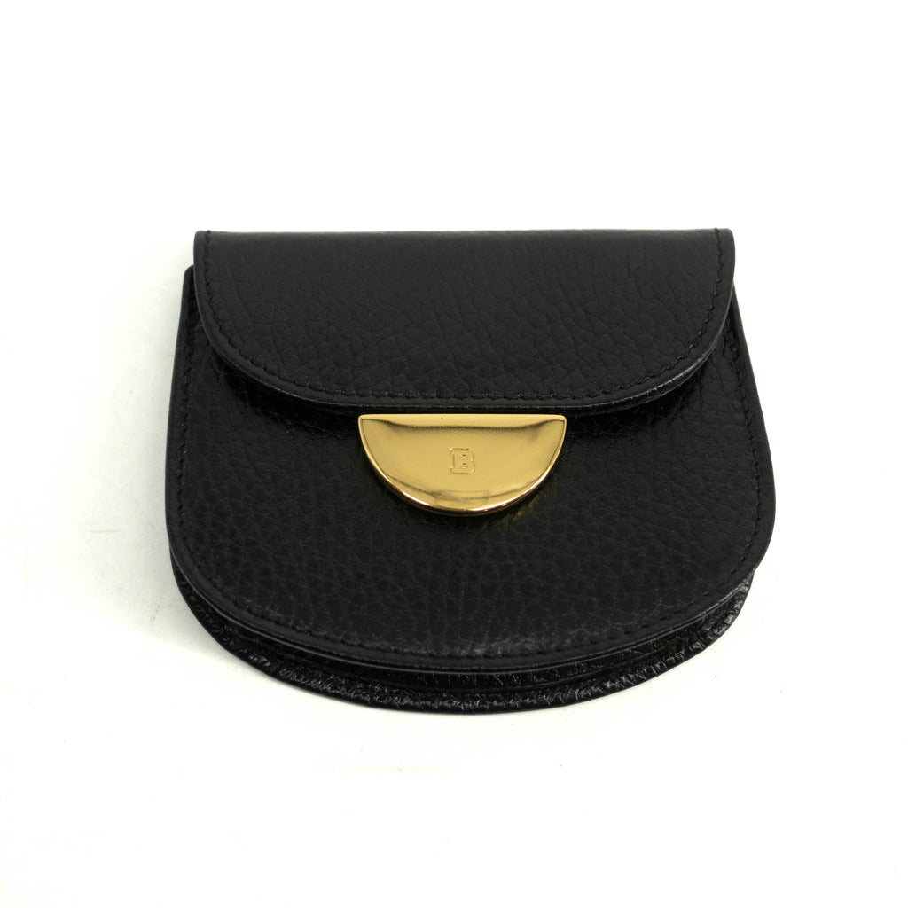 Black Bally Leather Coin Case #3964
