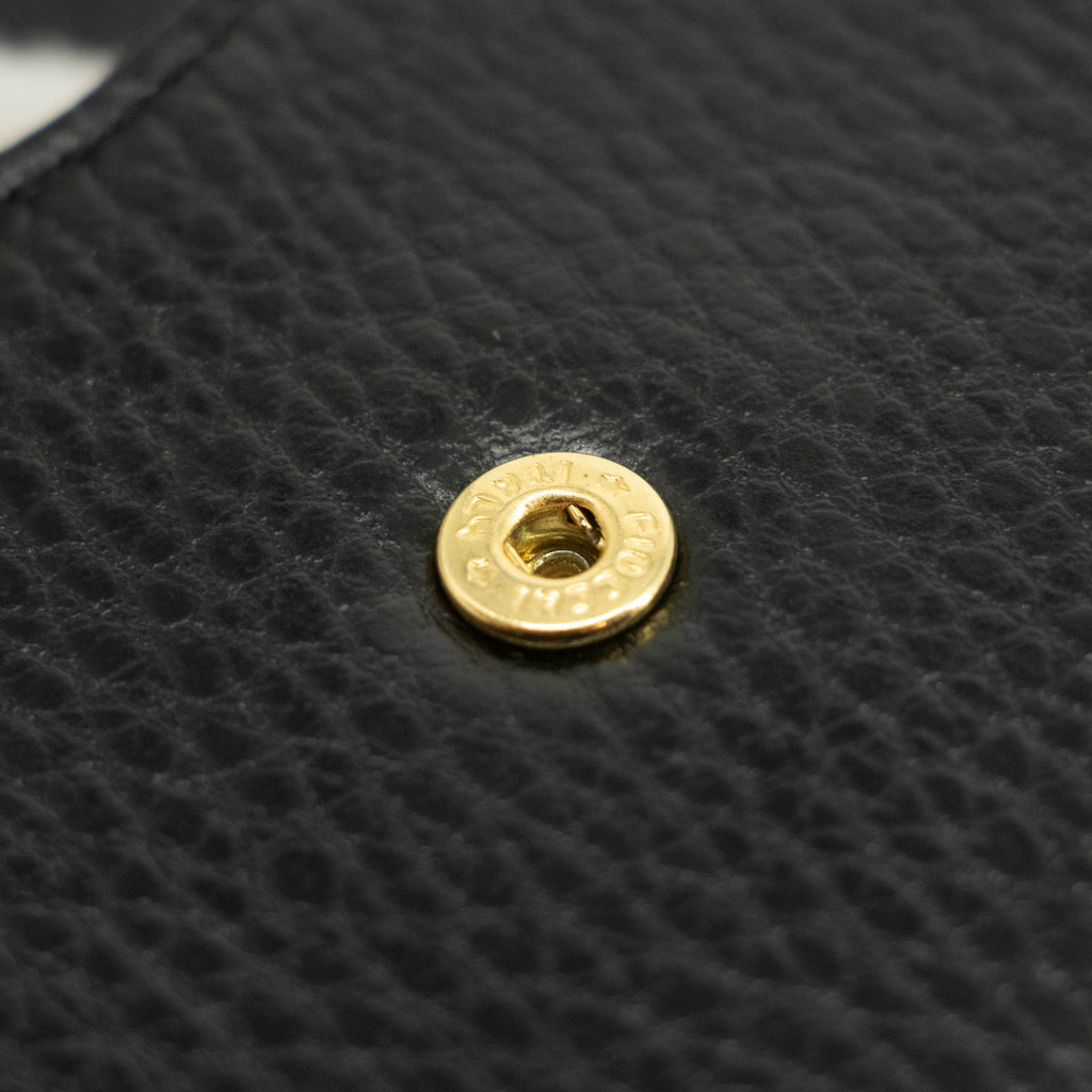 Black Bally Leather Coin Case #3964