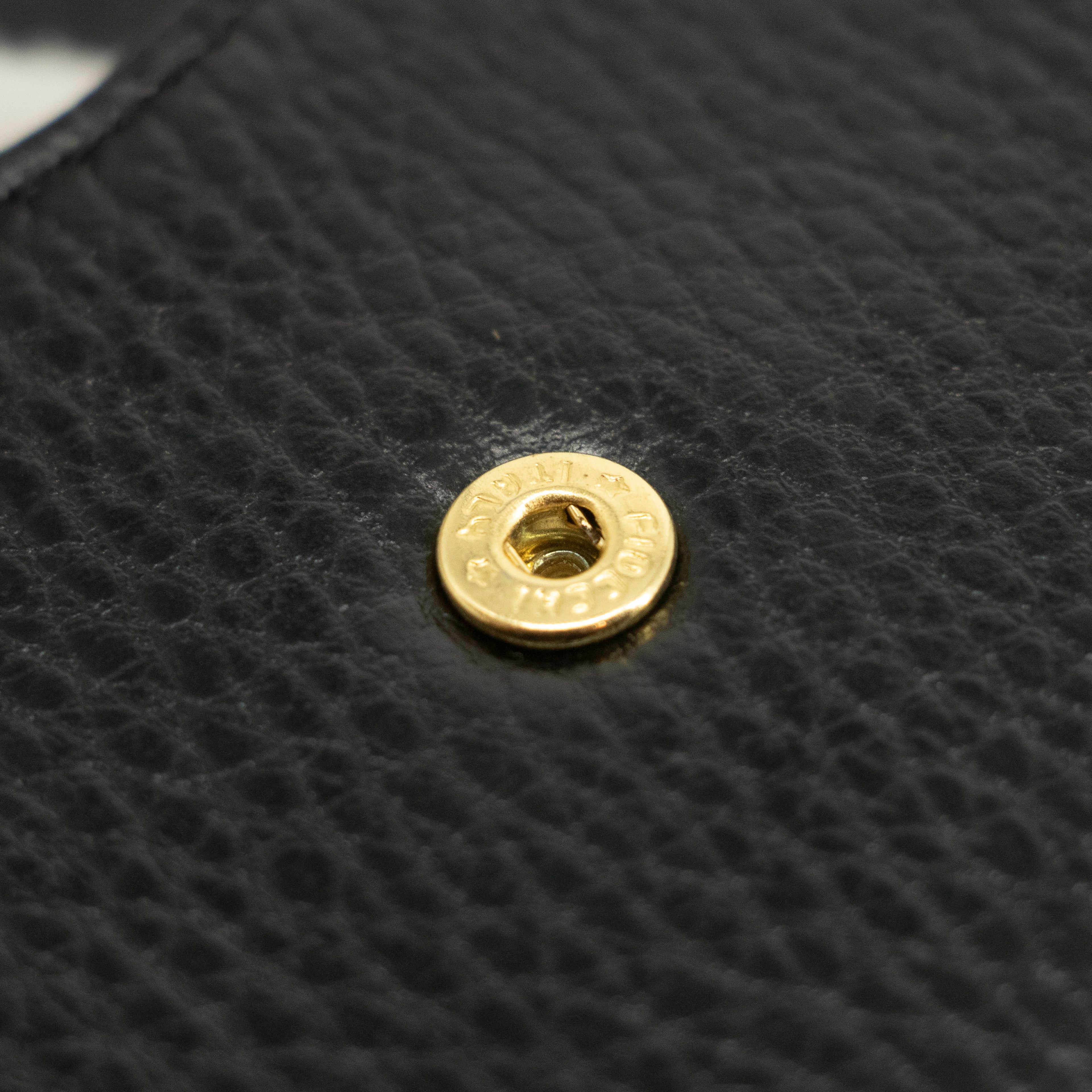 Black Bally Leather Coin Case #3964